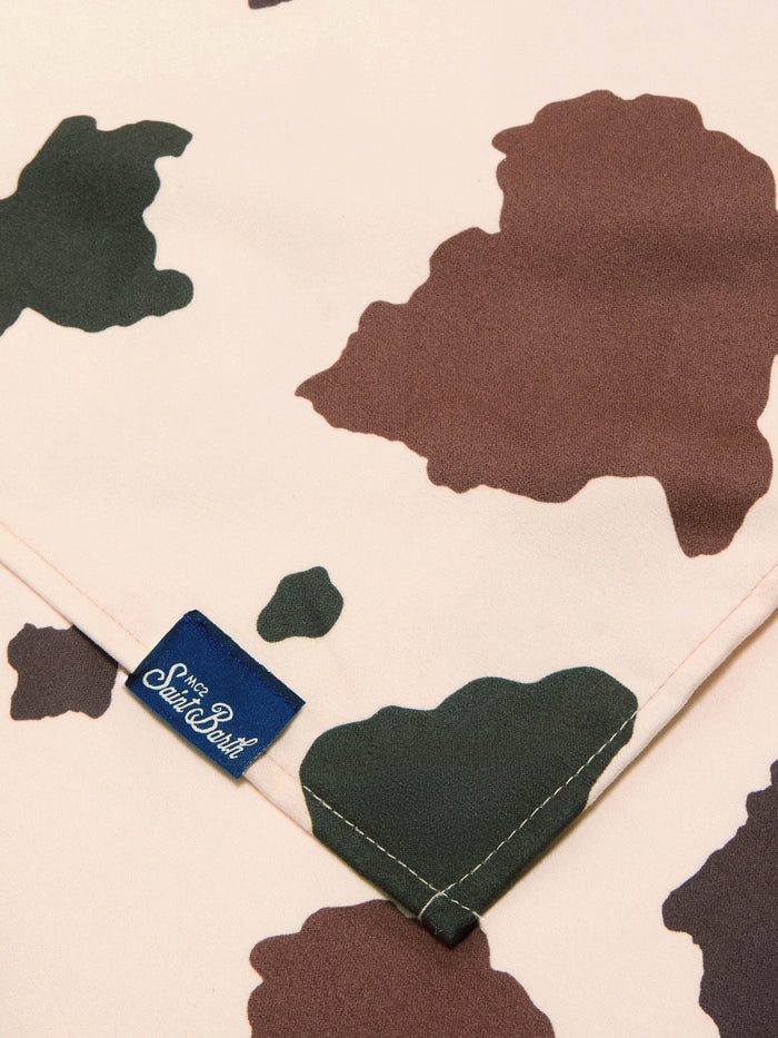 Aidan Beach Towel With Cow Print And Logo White