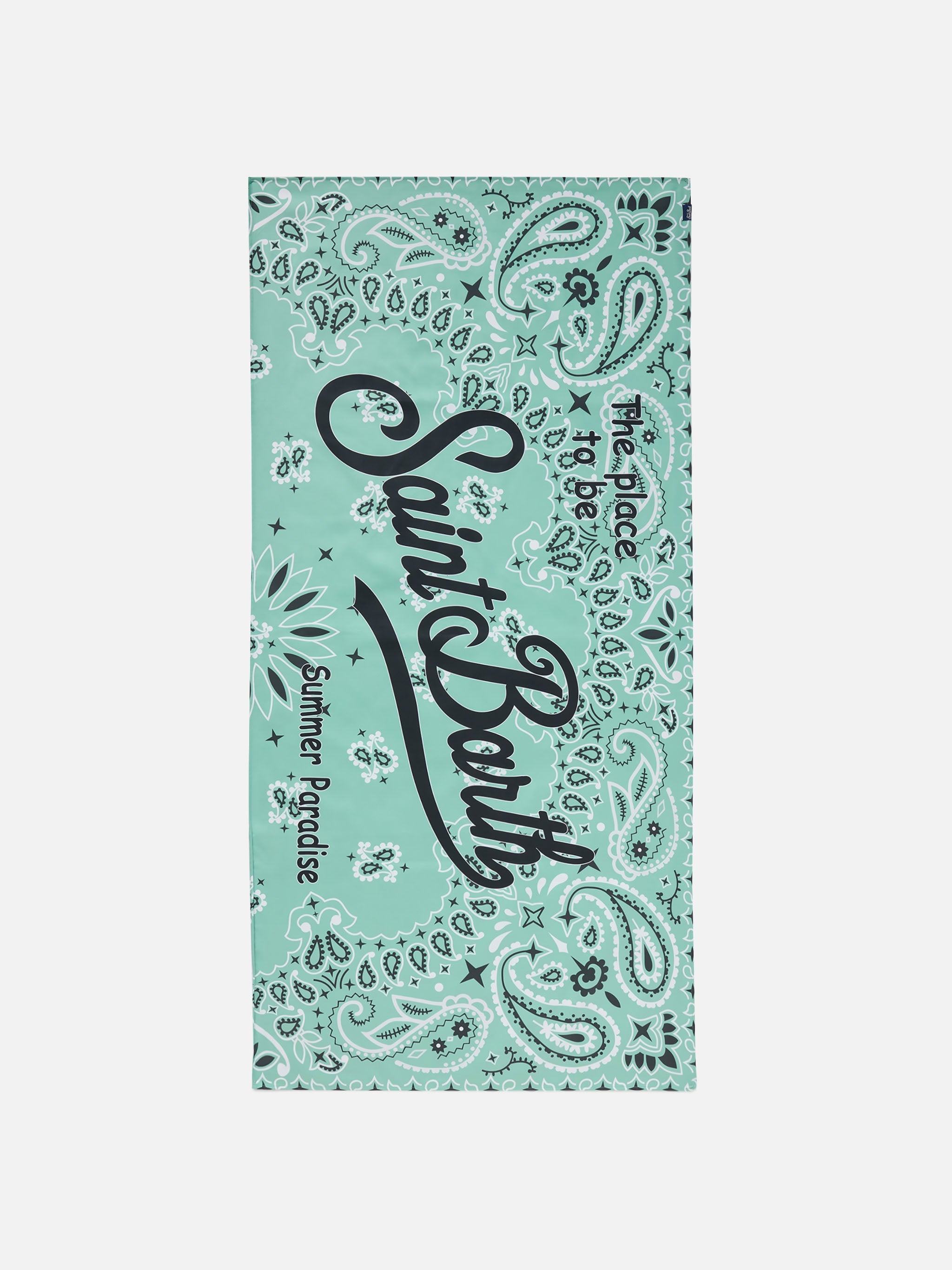 Aidan Beach Towel With Bandana Print And Logo Green