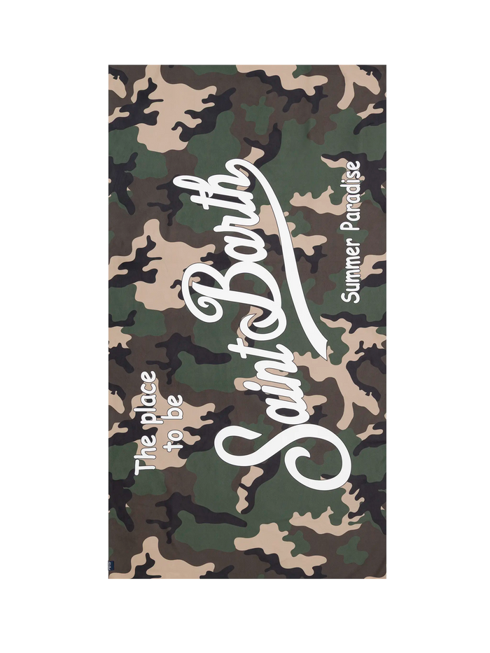 Microfiber Beach Towel Aidan With Camouflage Print Green