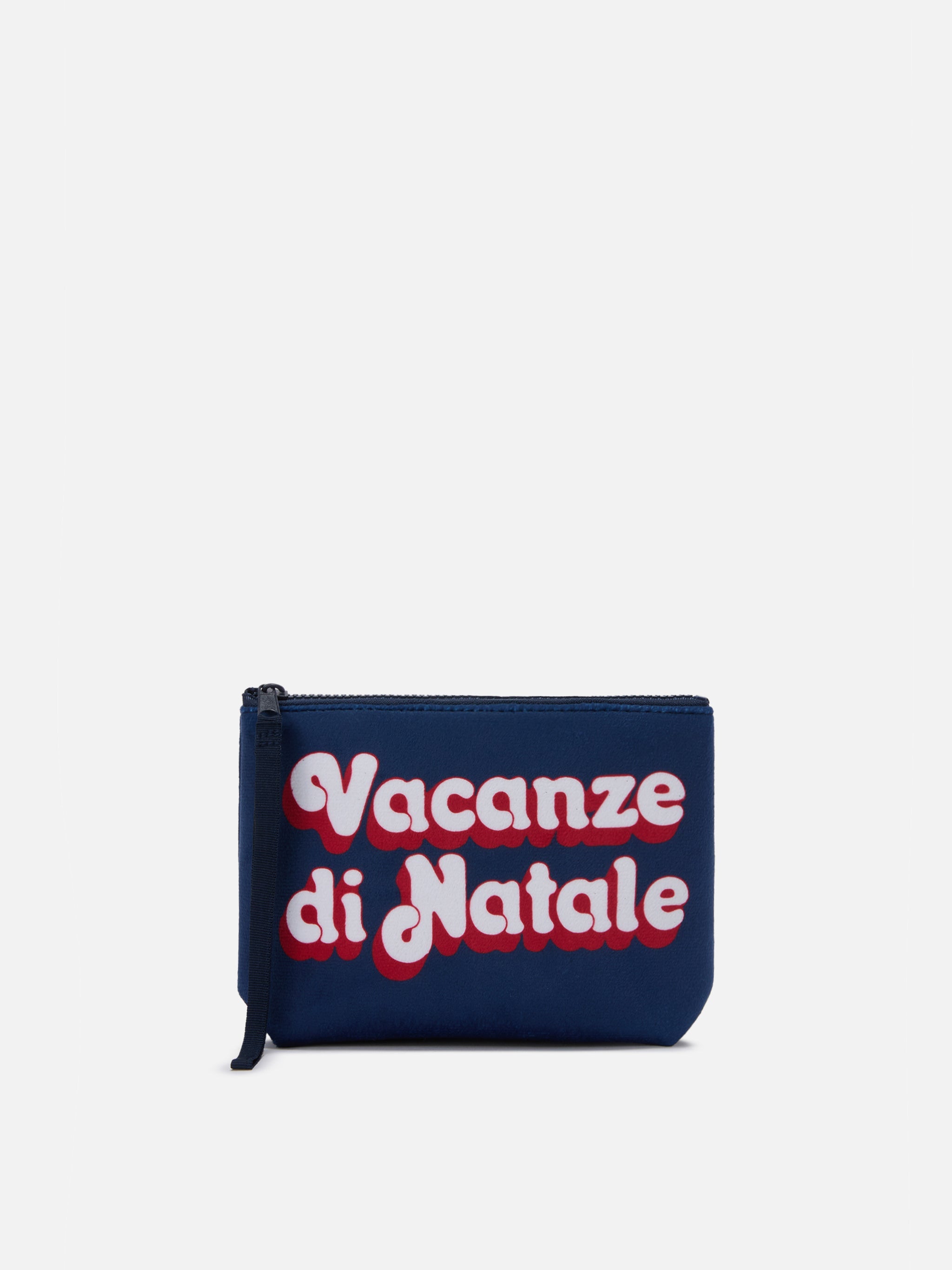 Aline Pouch Wool-Effect Fabric With Christmas Vacation Print | Vacanze Di Natale Special Edition Blue Pochette