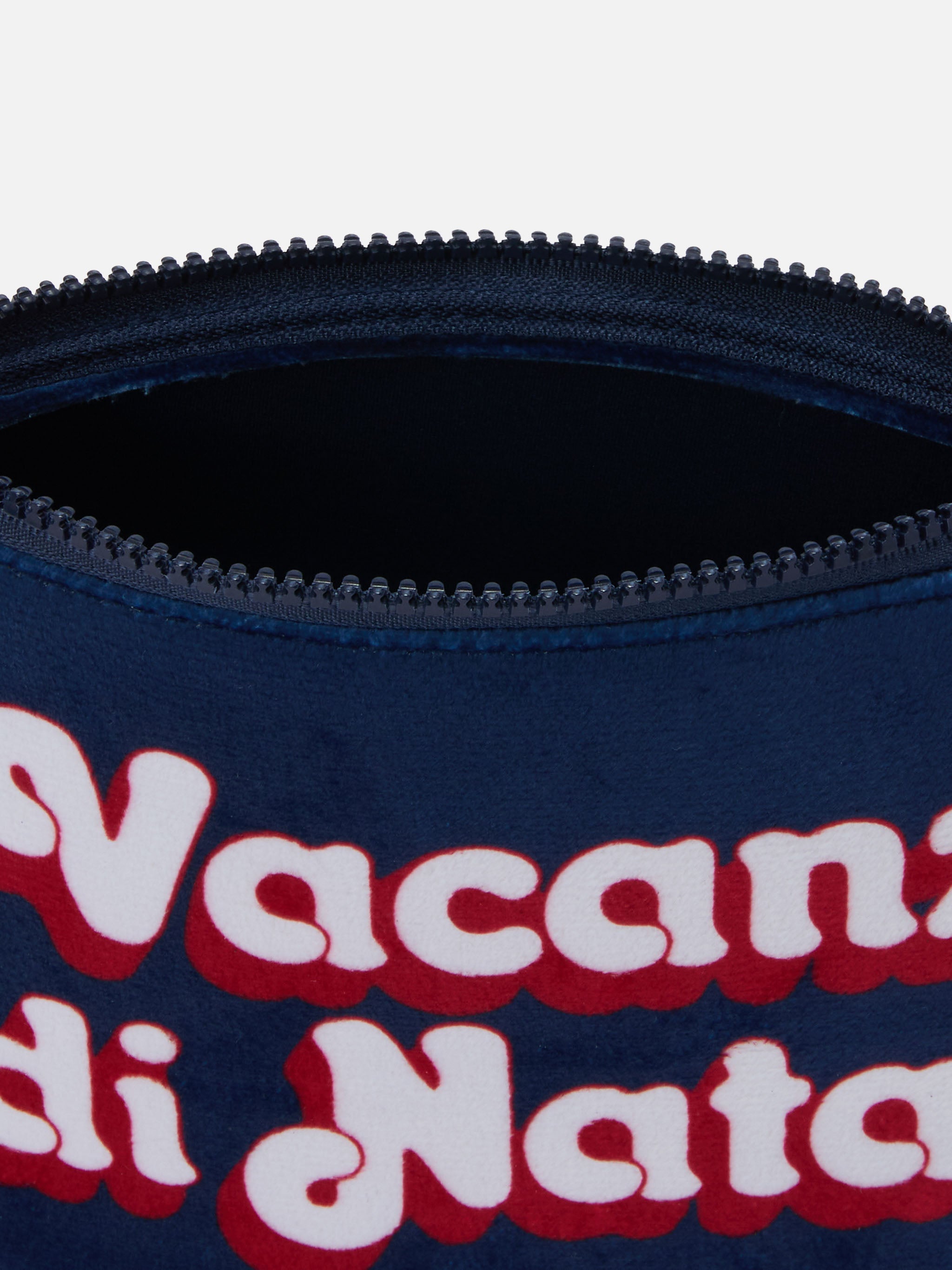 Aline Pouch Wool-Effect Fabric With Christmas Vacation Print | Vacanze Di Natale Special Edition Blue Pochette