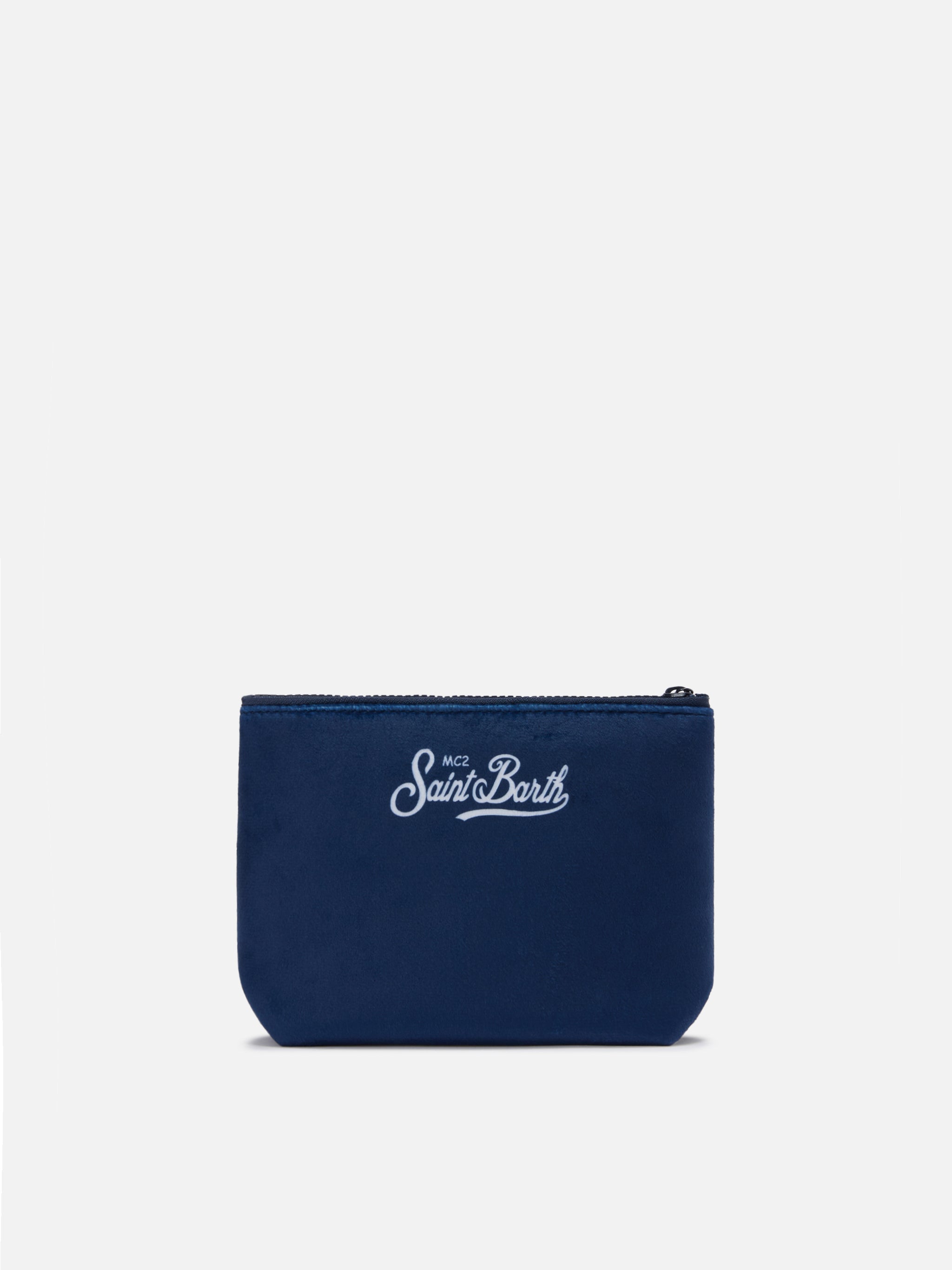 Aline Pouch Wool-Effect Fabric With Christmas Vacation Print | Vacanze Di Natale Special Edition Blue Pochette