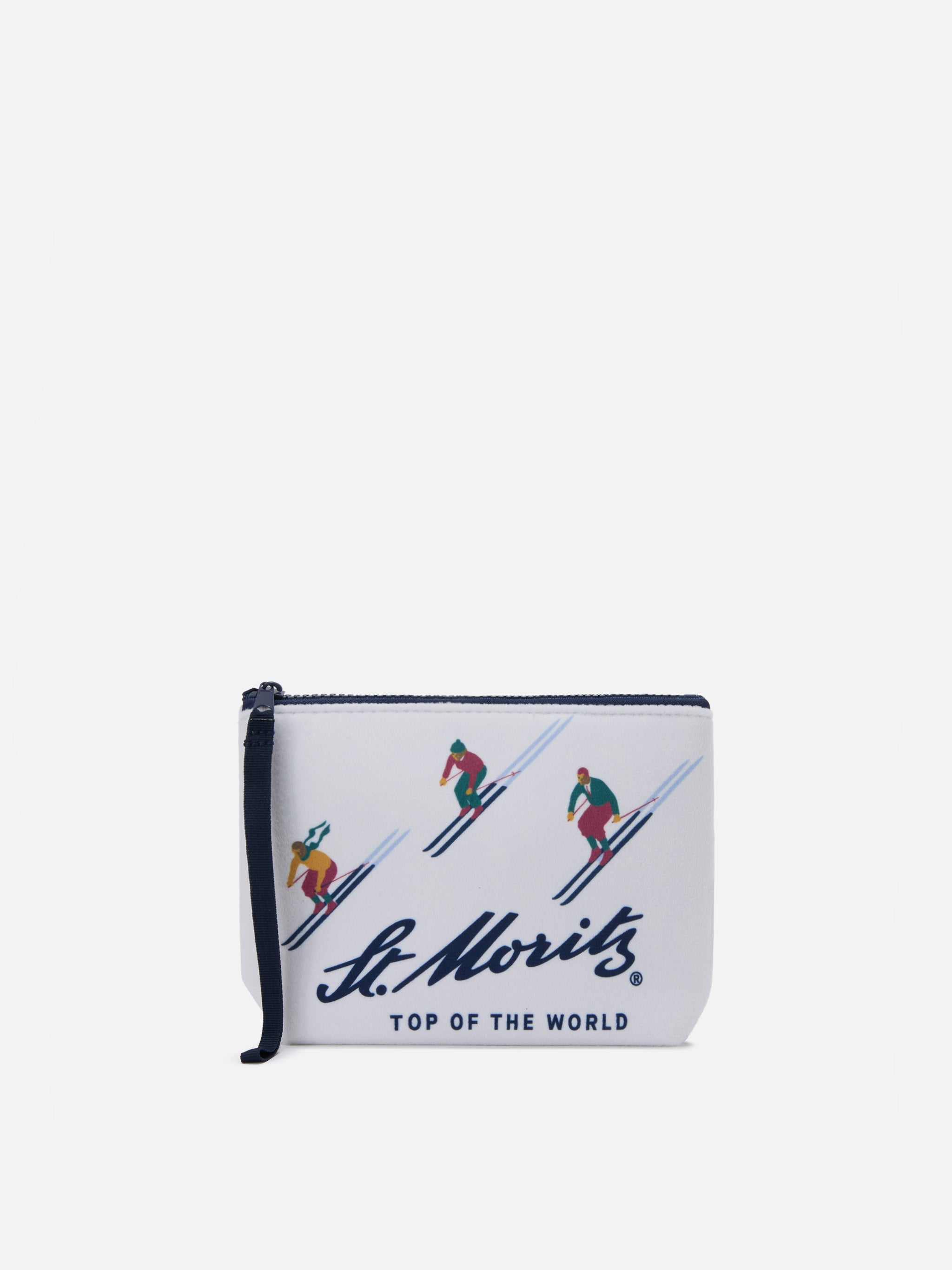 Aline Pouch Wool-Effect Fabric With St. Moritz Print | Top Of The World Special Edition White Pochette