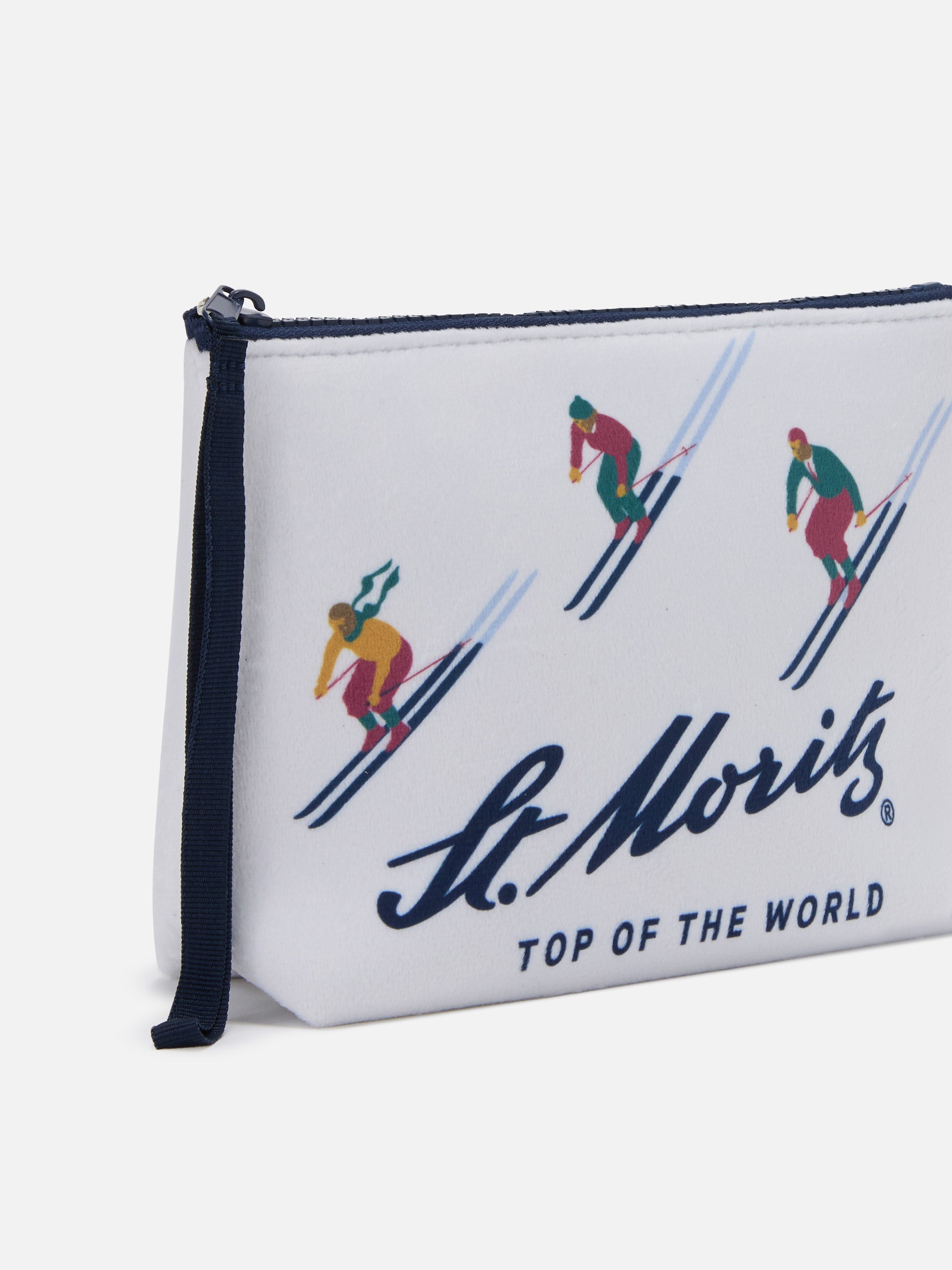 Aline Pouch Wool-Effect Fabric With St. Moritz Print | Top Of The World Special Edition White Pochette
