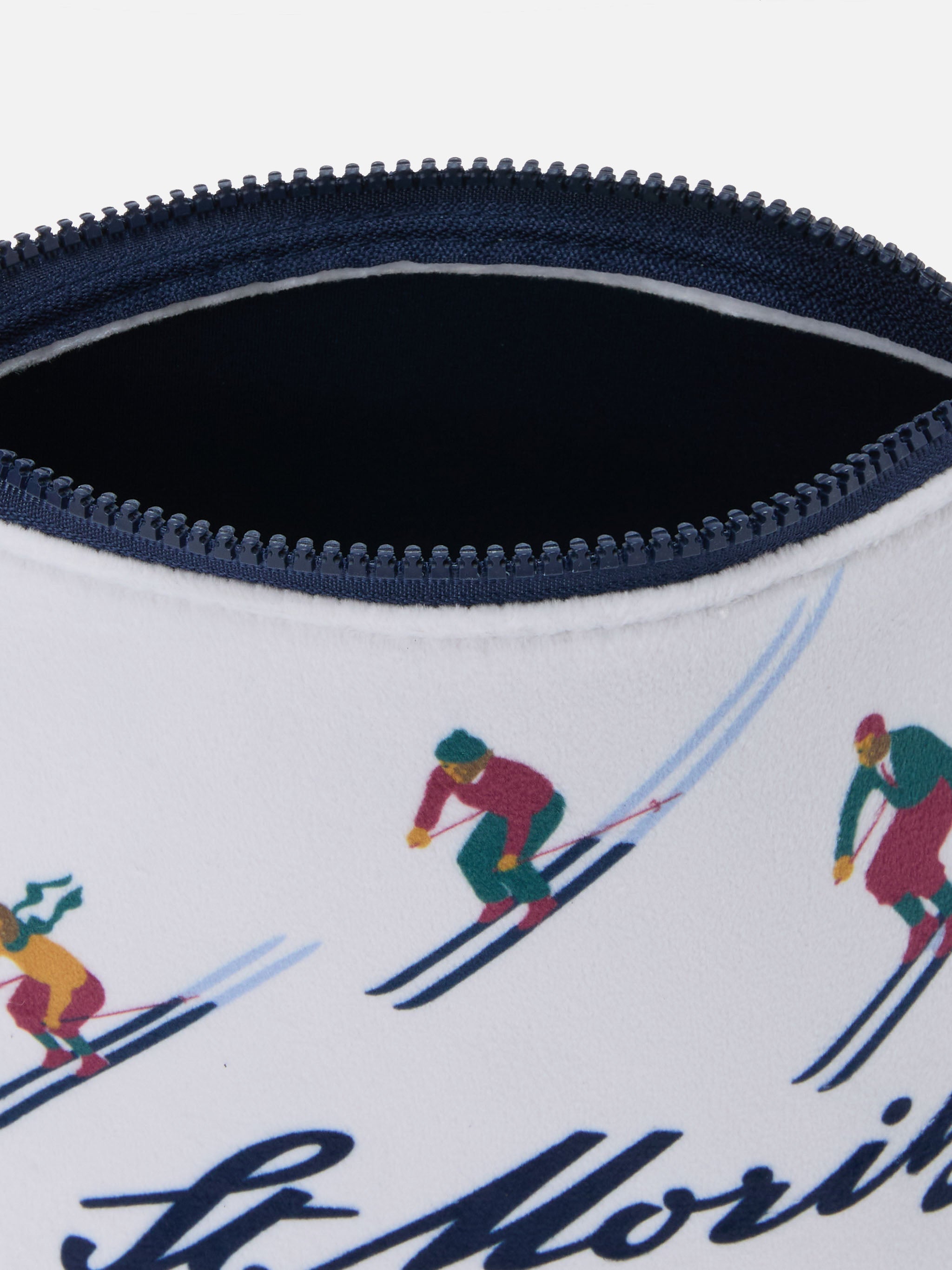Aline Pouch Wool-Effect Fabric With St. Moritz Print | Top Of The World Special Edition White Pochette