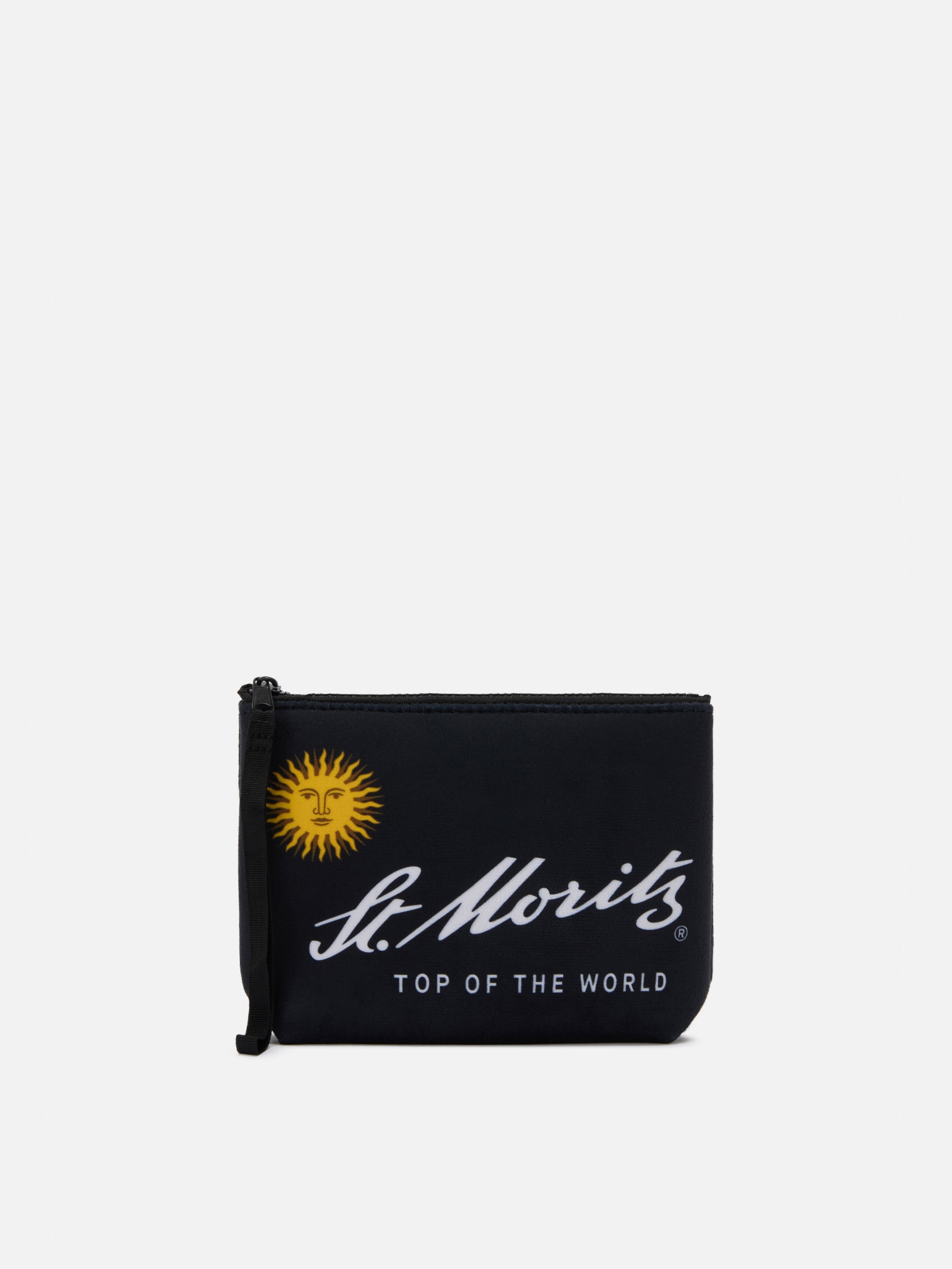 Aline Pouch Wool-Effect Fabric With St. Moritz Print | Top Of The World Special Edition Black Pochette