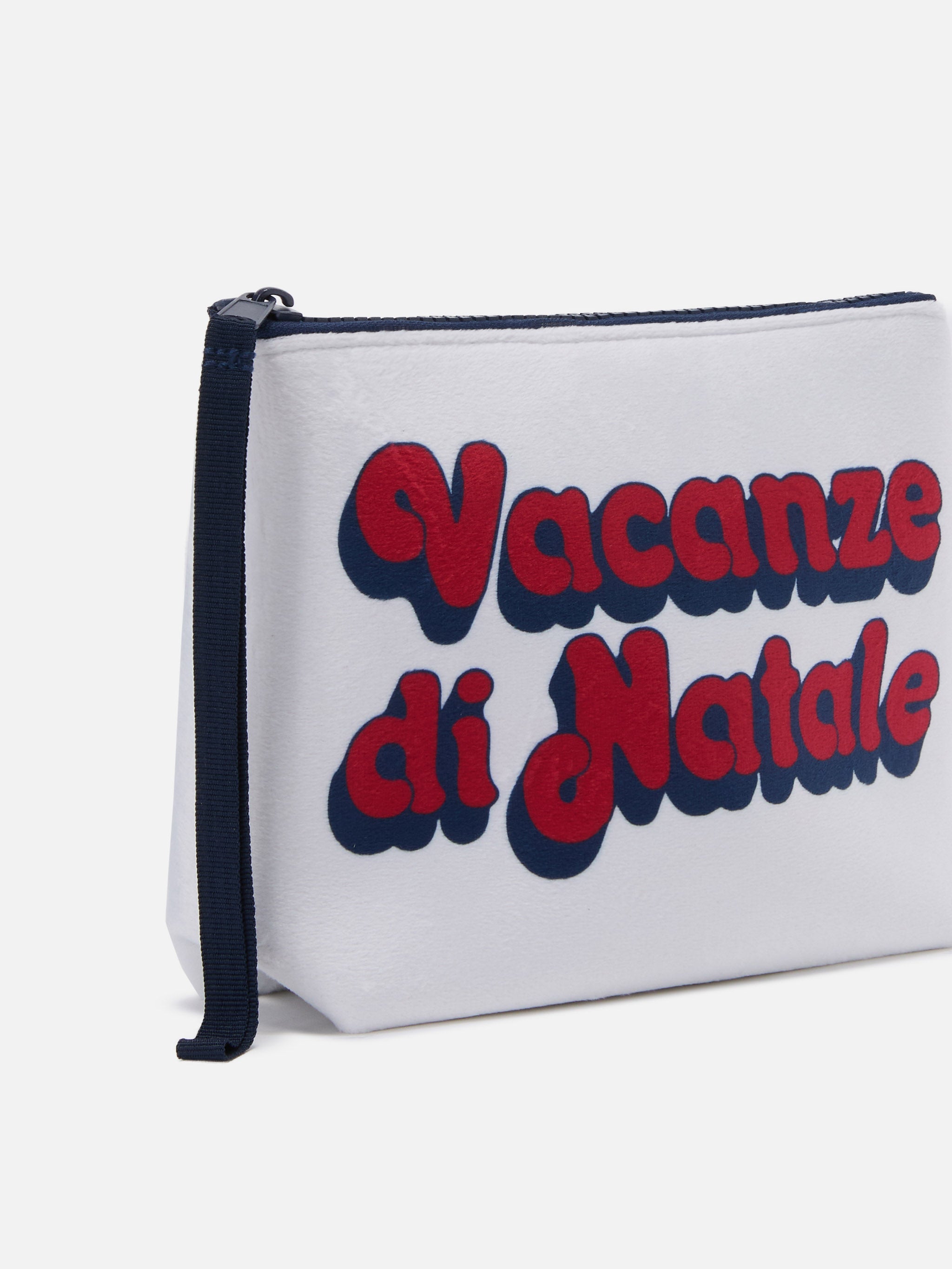Aline Pouch White Wool-Effect Fabric With Christmas Vacation Print | Vacanze Di Natale Special Edition Pochette