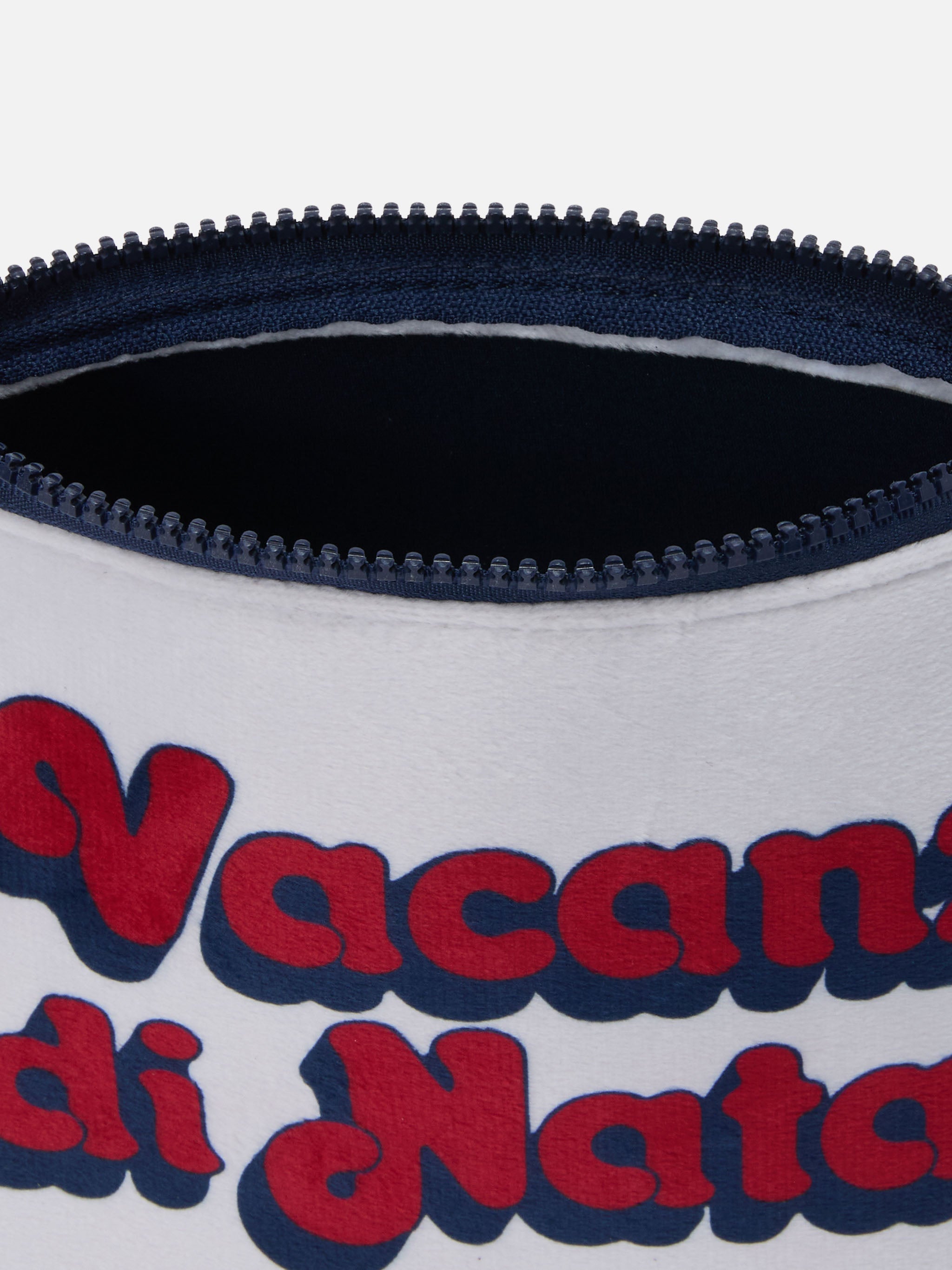 Aline Pouch White Wool-Effect Fabric With Christmas Vacation Print | Vacanze Di Natale Special Edition Pochette