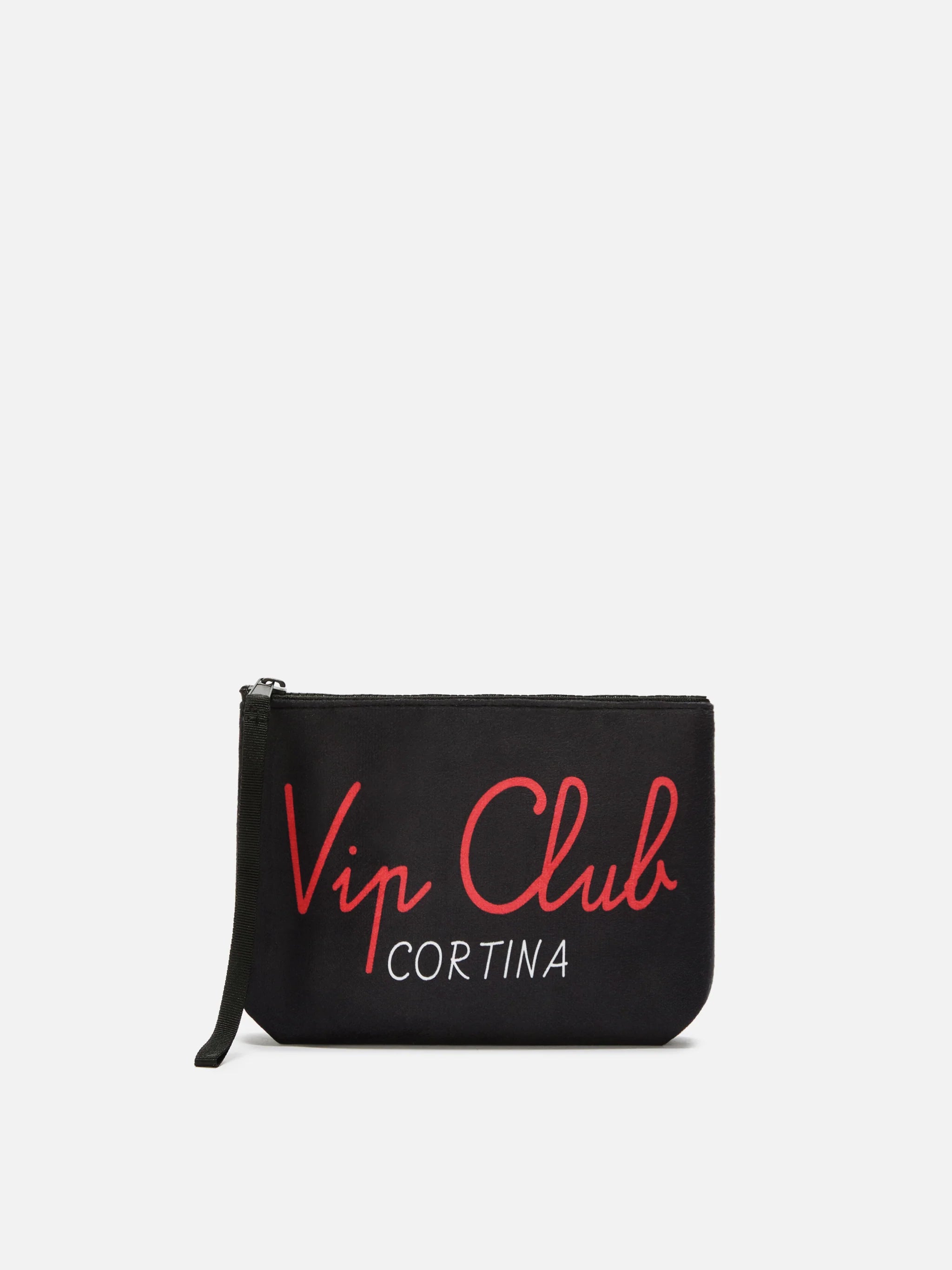 Aline Pouch Wool-Effect Fabric With Vip Club Print | Special Edition Black Pochette