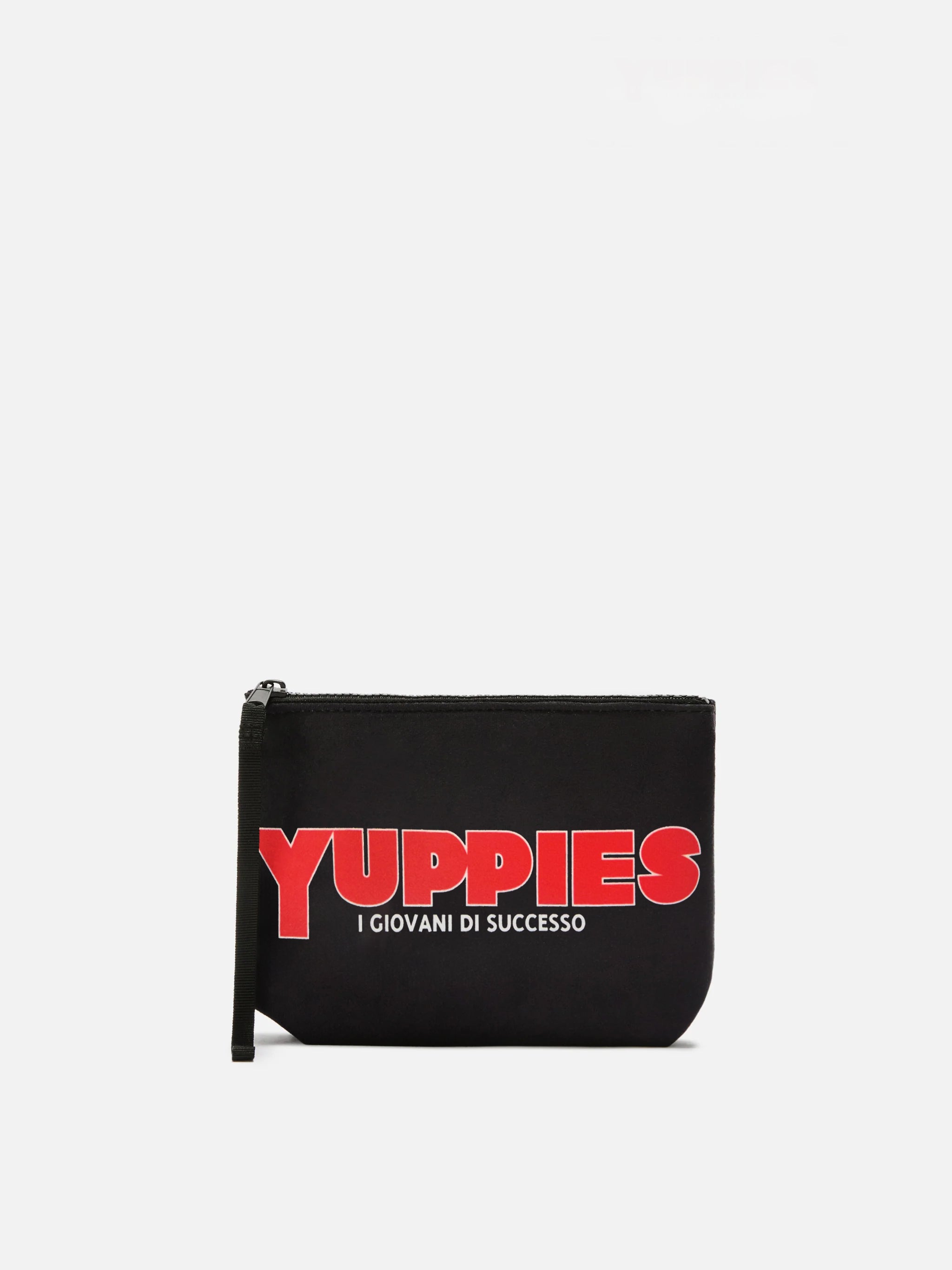 Aline Pouch Wool-Effect Fabric With Yuppies Print | Special Edition Black Pochette