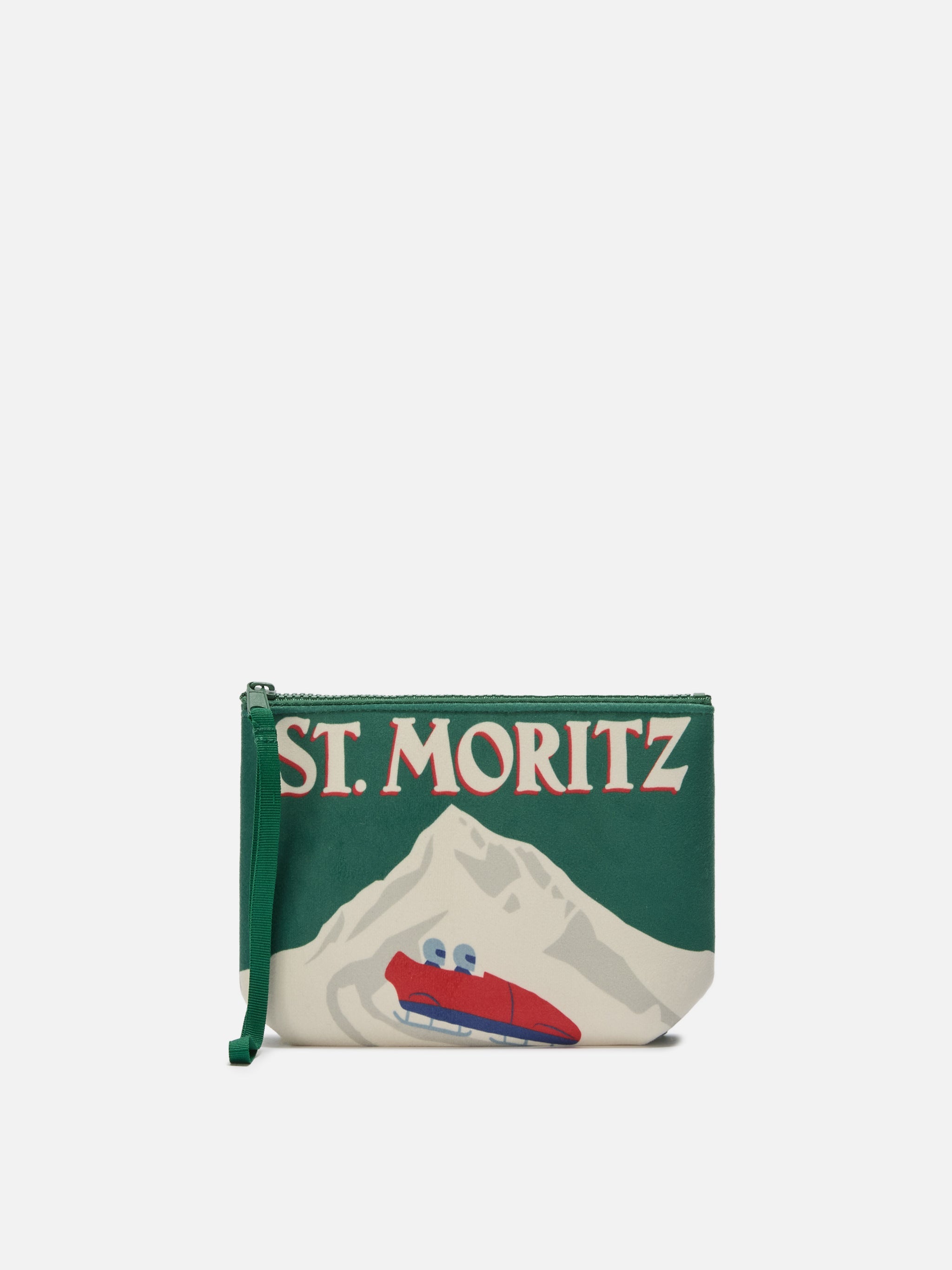 Aline Pouch Wool-Effect Fabric With St. Moritz Print | Top Of The World Special Edition Green Pochette