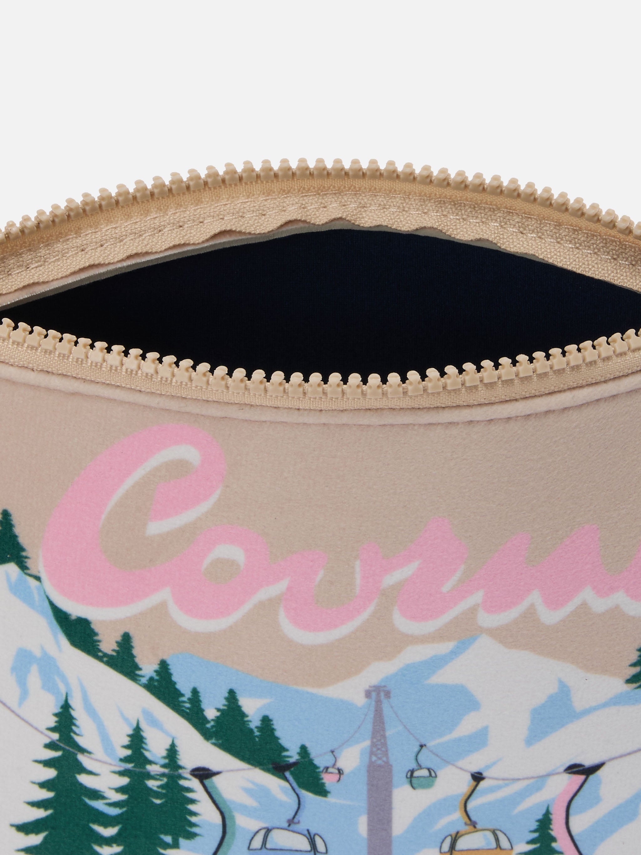 Aline Pouch Wool-Effect Fabric With Courmayeur Print | Special Edition Brown Pochette