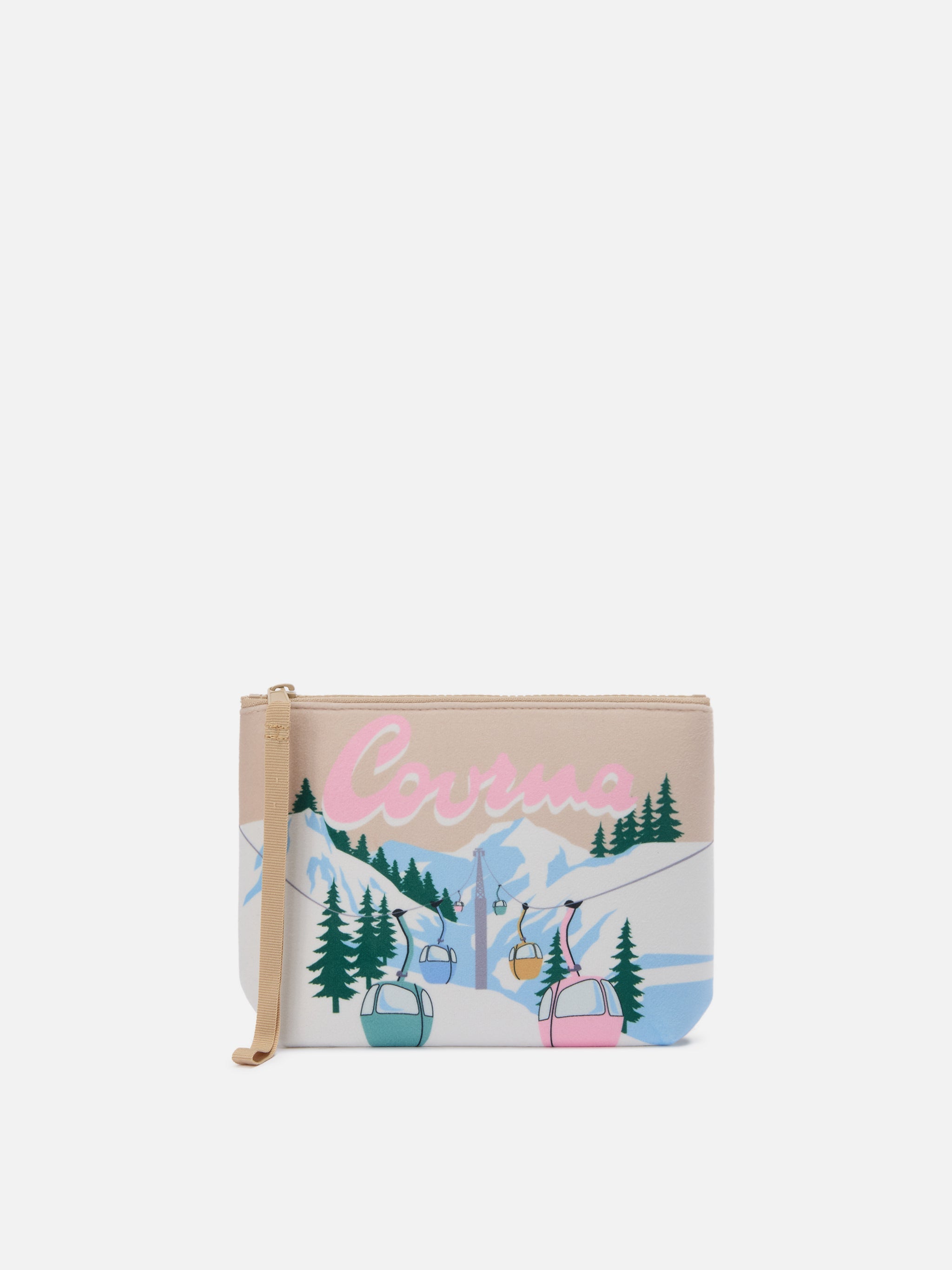 Aline Pouch Wool-Effect Fabric With Courmayeur Print | Special Edition Brown Pochette