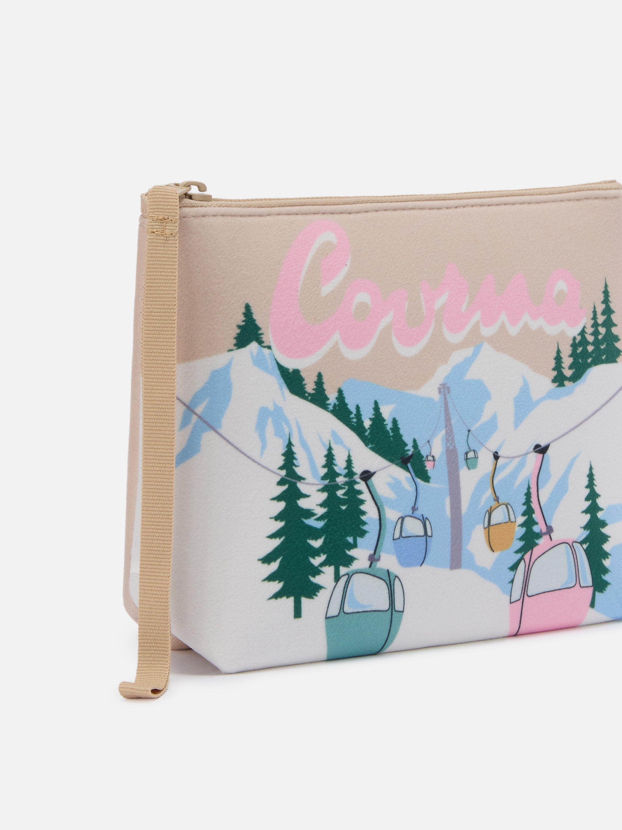Aline Pouch Wool-Effect Fabric With Courmayeur Print | Special Edition Brown Pochette