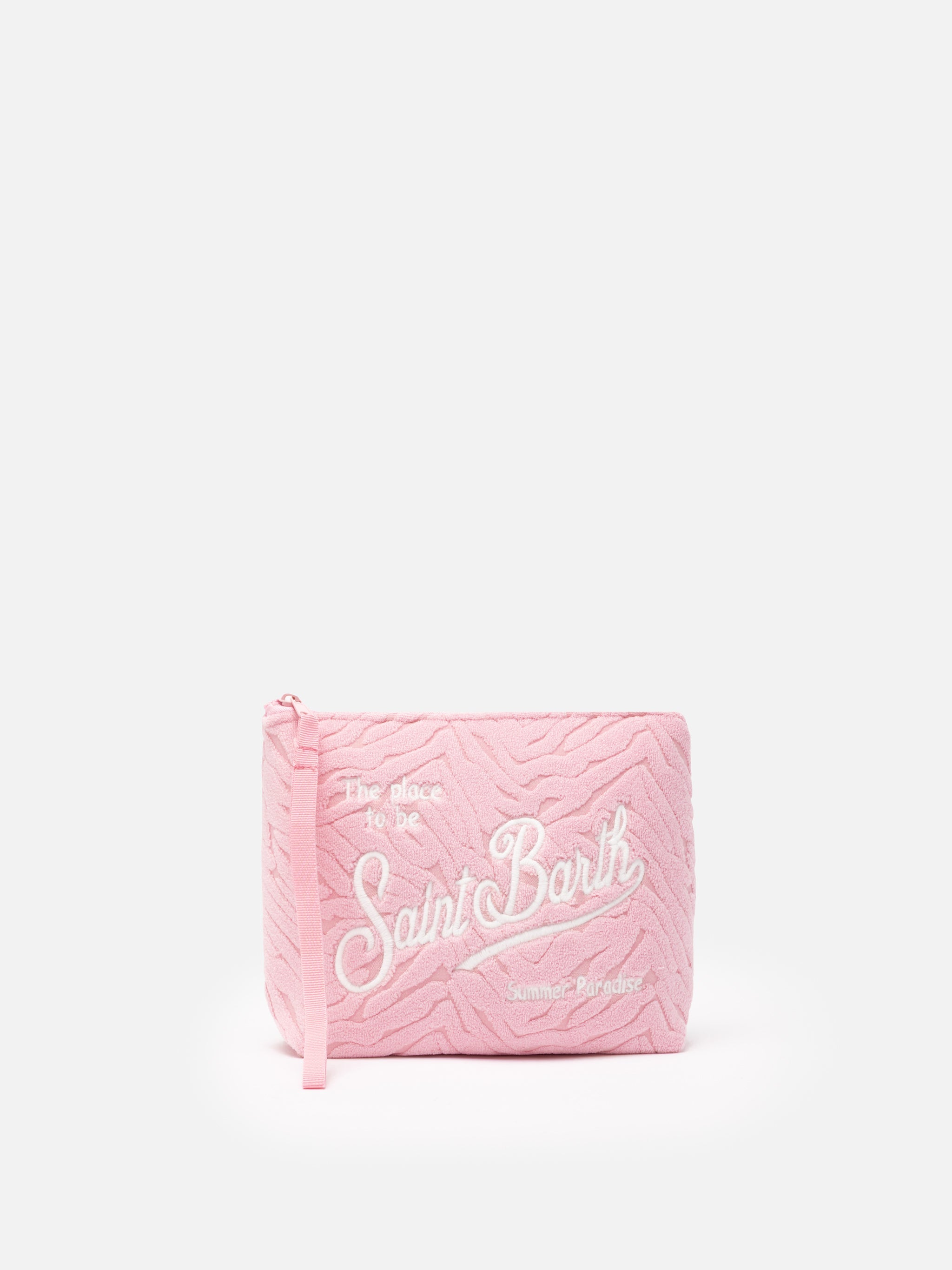 Aline Pink Zebra Embossed Terry Pochette __single__