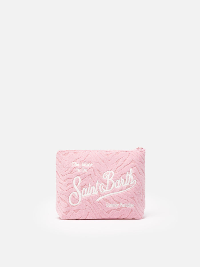 Aline Pink Zebra Embossed Terry Pochette __single__