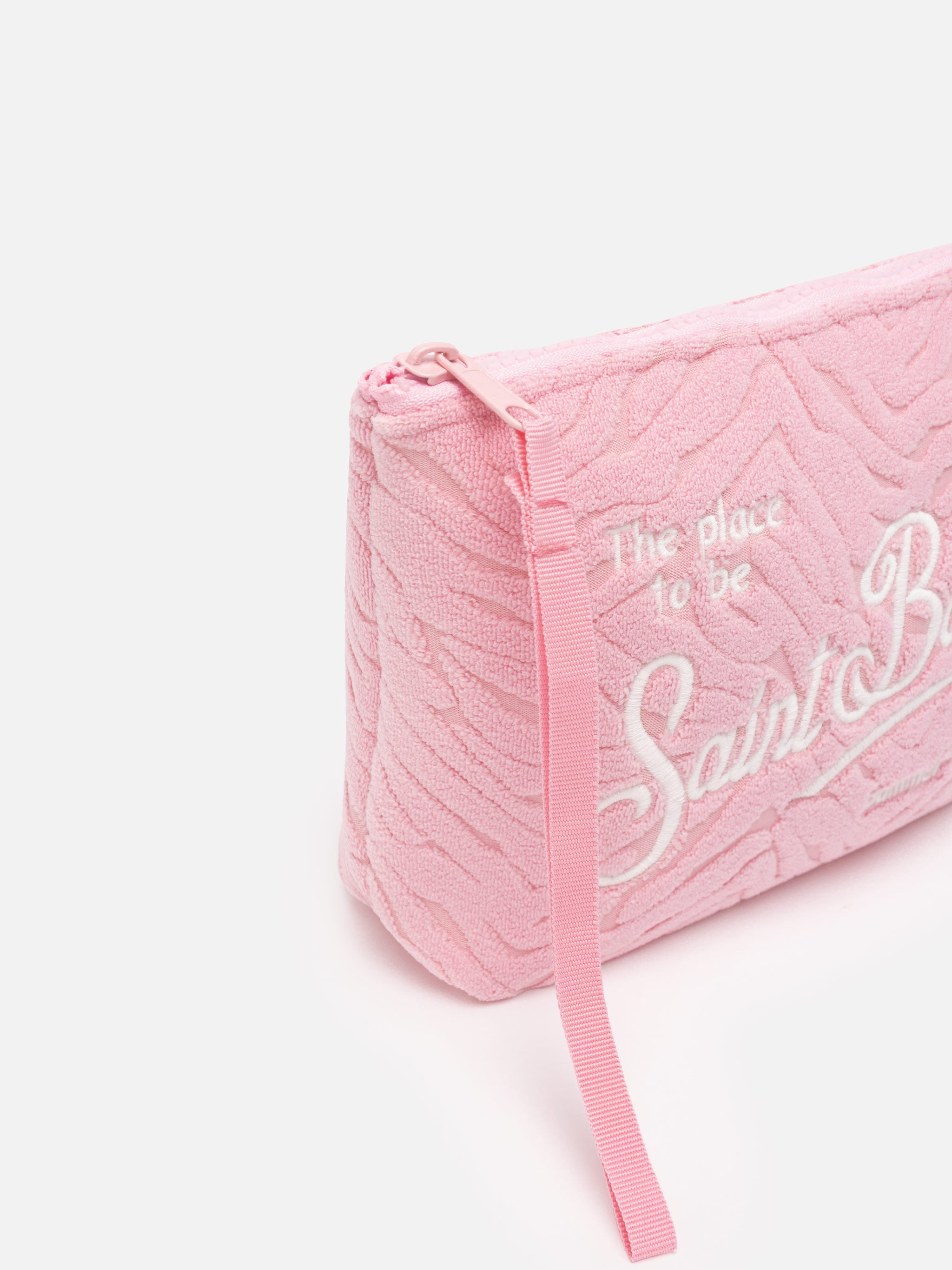 Aline Pink Zebra Embossed Terry Pochette __single__