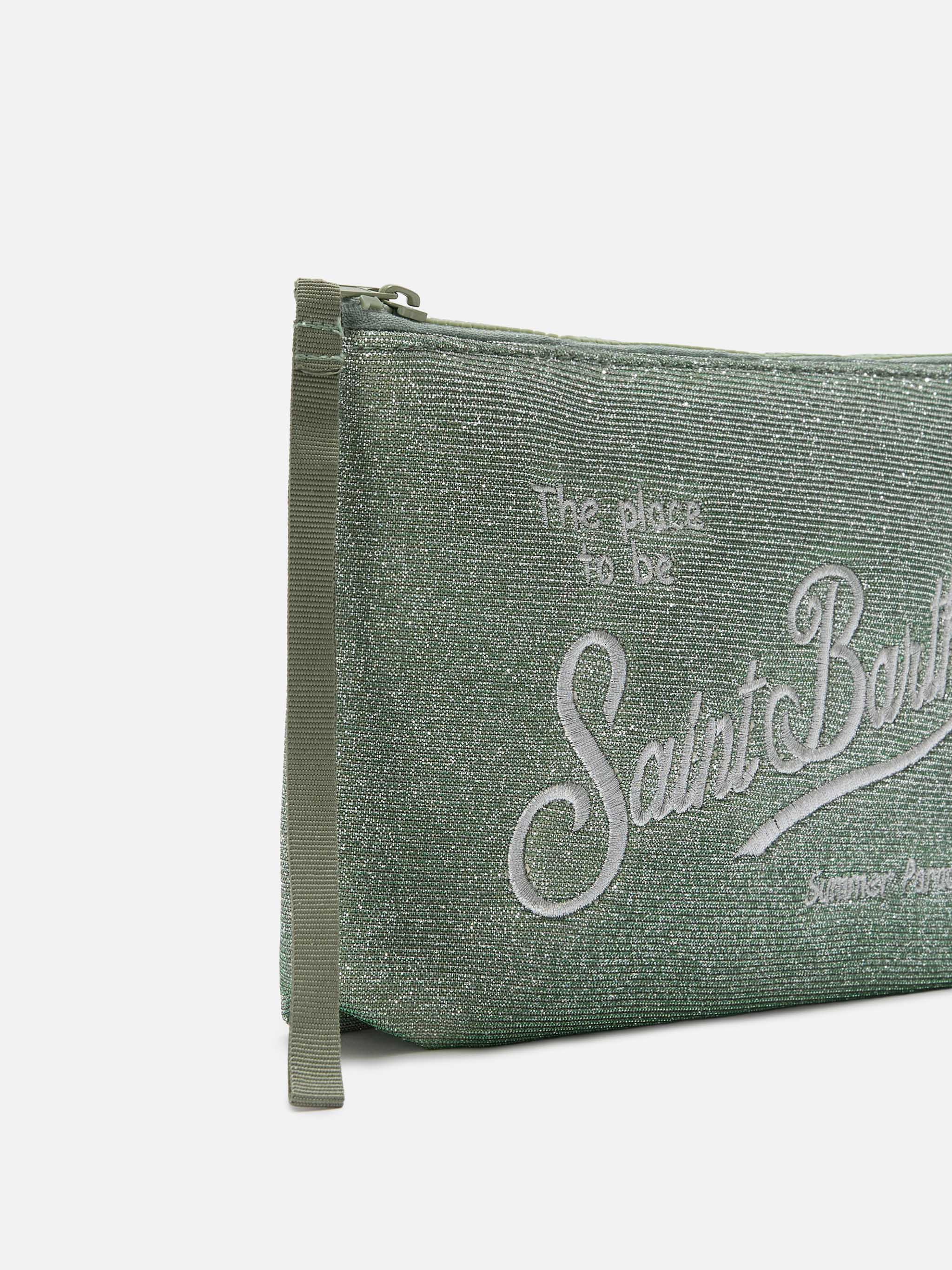Aline Lurex Water Green Shimmer Pouch Pochette