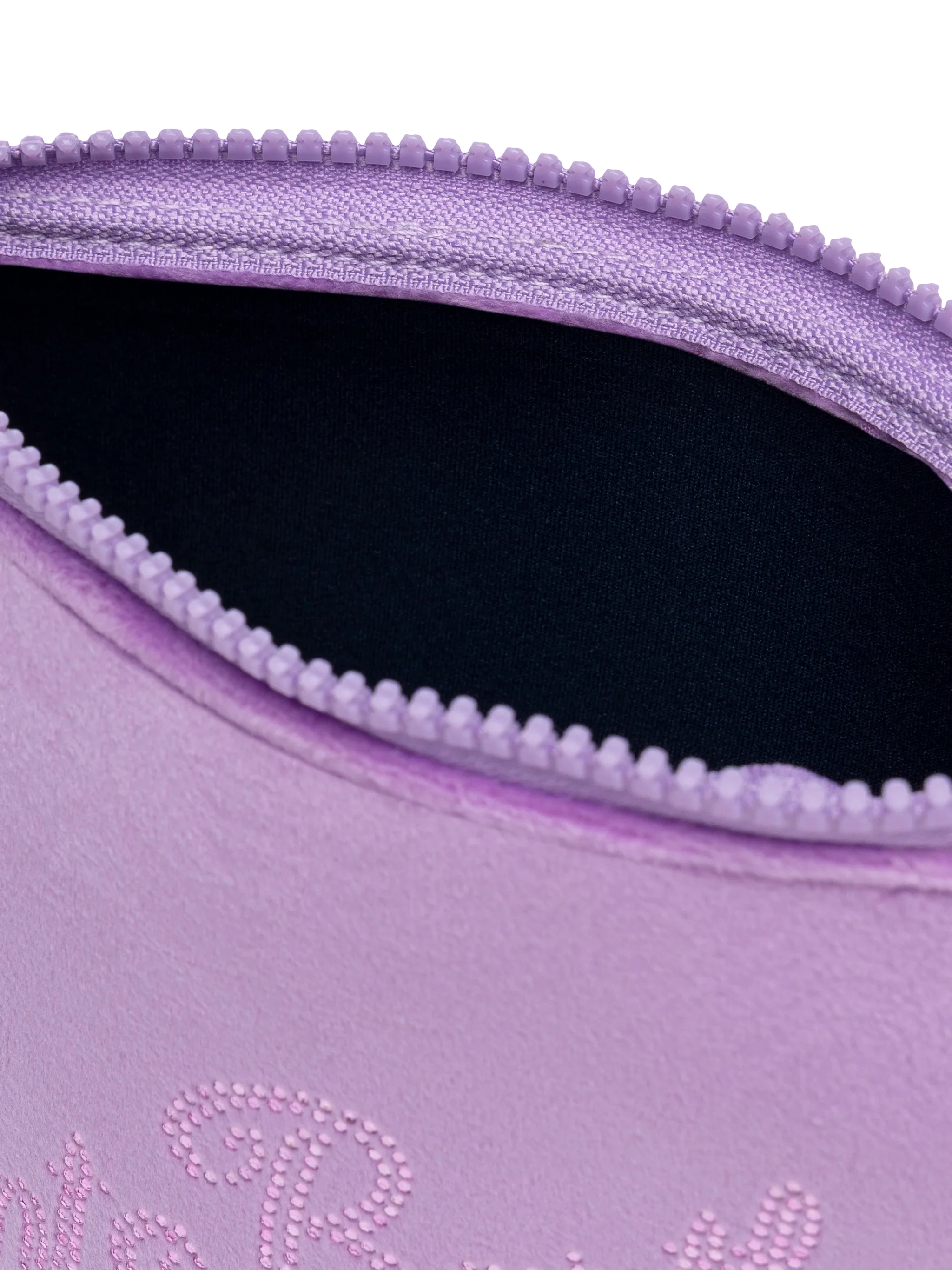 Aline Lilac Velvet Pochette With Saint Barth Rhinestone Logo Pink