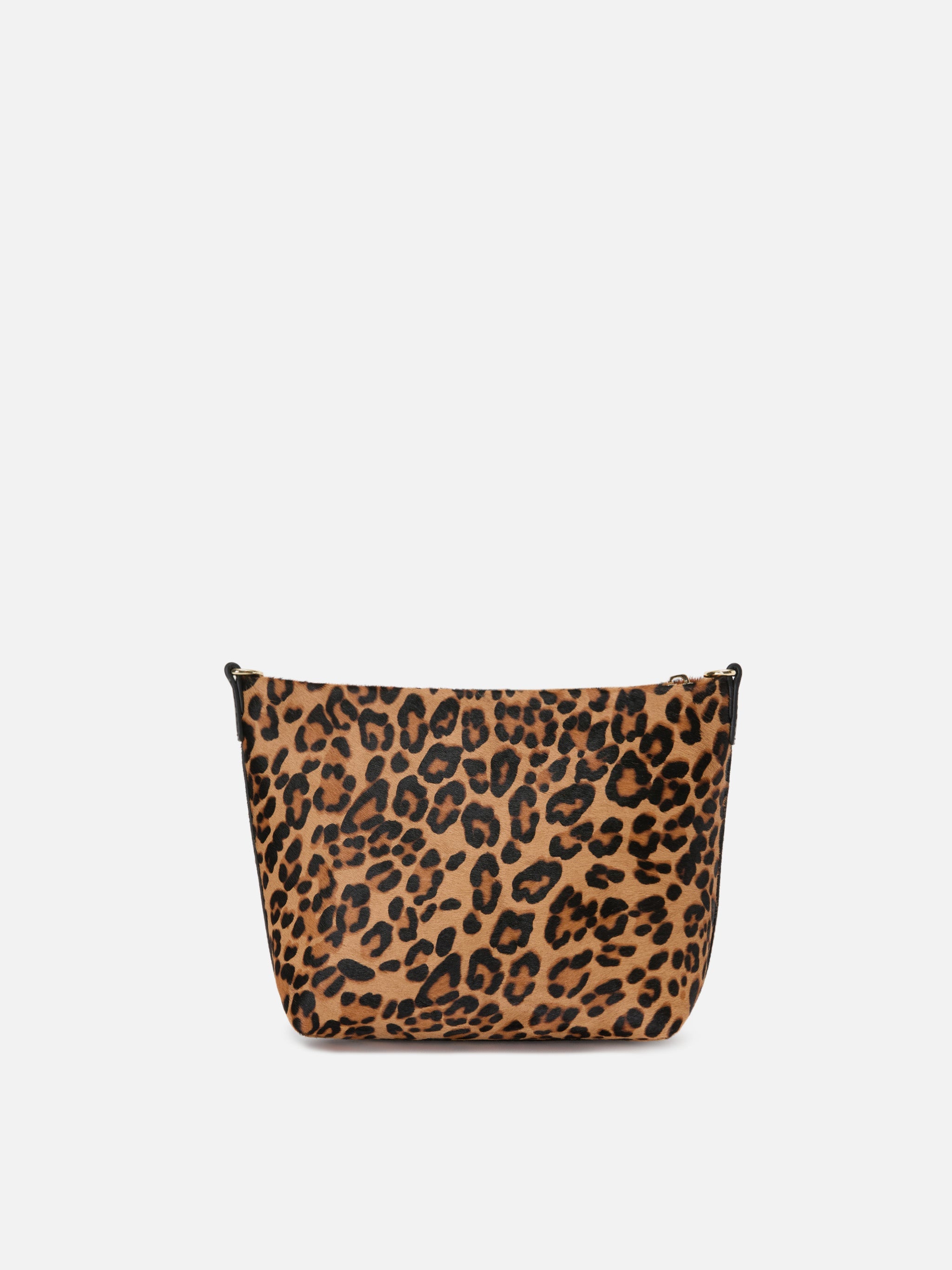 Aline Bag Leopard Print Pony Hair With Metal Logo Plaque Brown