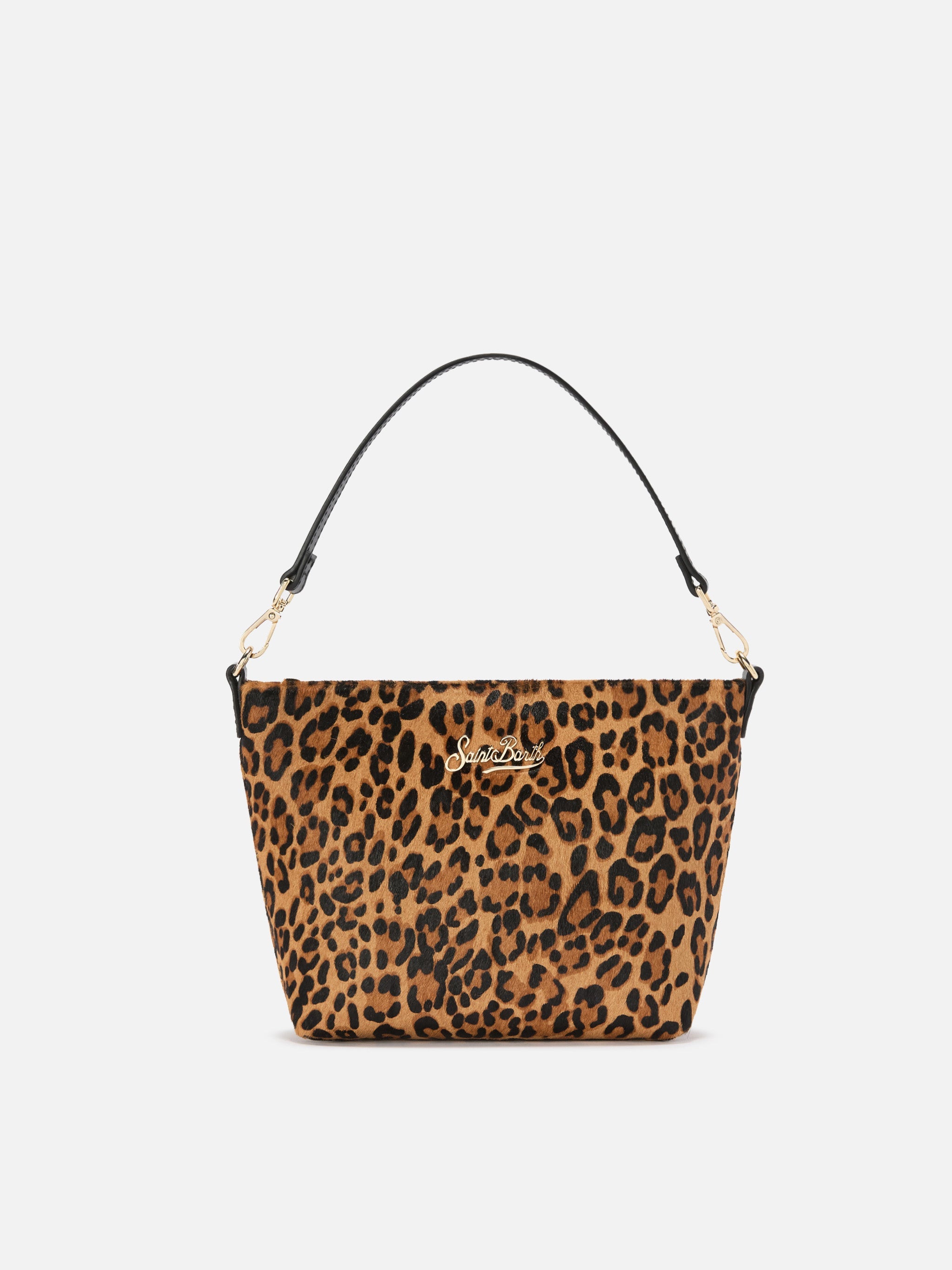 Aline Shoulder Bag Brushed Leather And Leopard-Print Calf Hair Brown