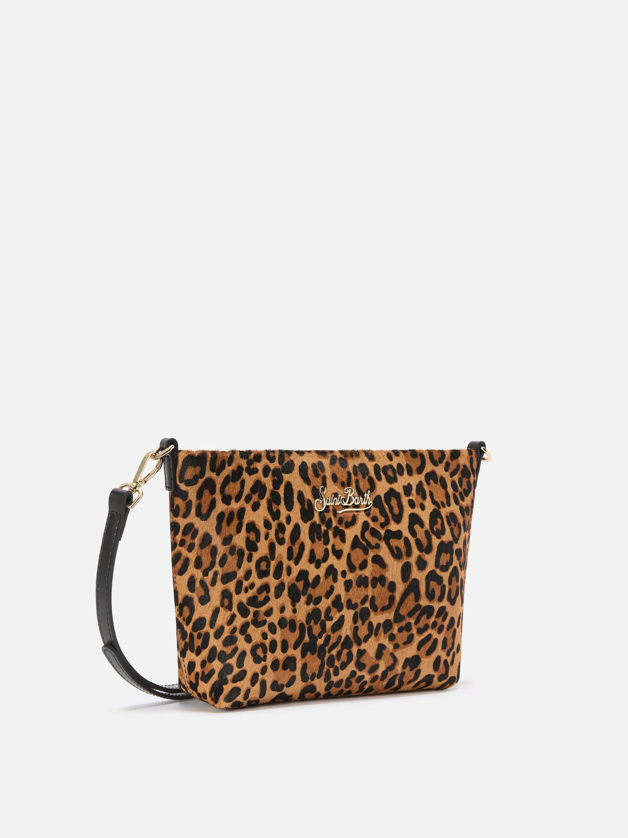 Aline Shoulder Bag Brushed Leather And Leopard-Print Calf Hair Brown