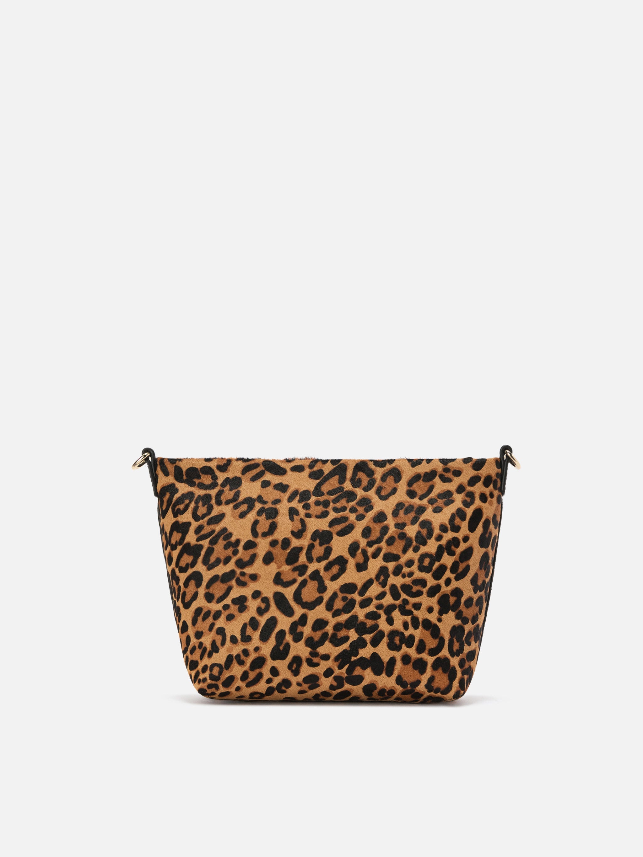 Aline Shoulder Bag Brushed Leather And Leopard-Print Calf Hair Brown
