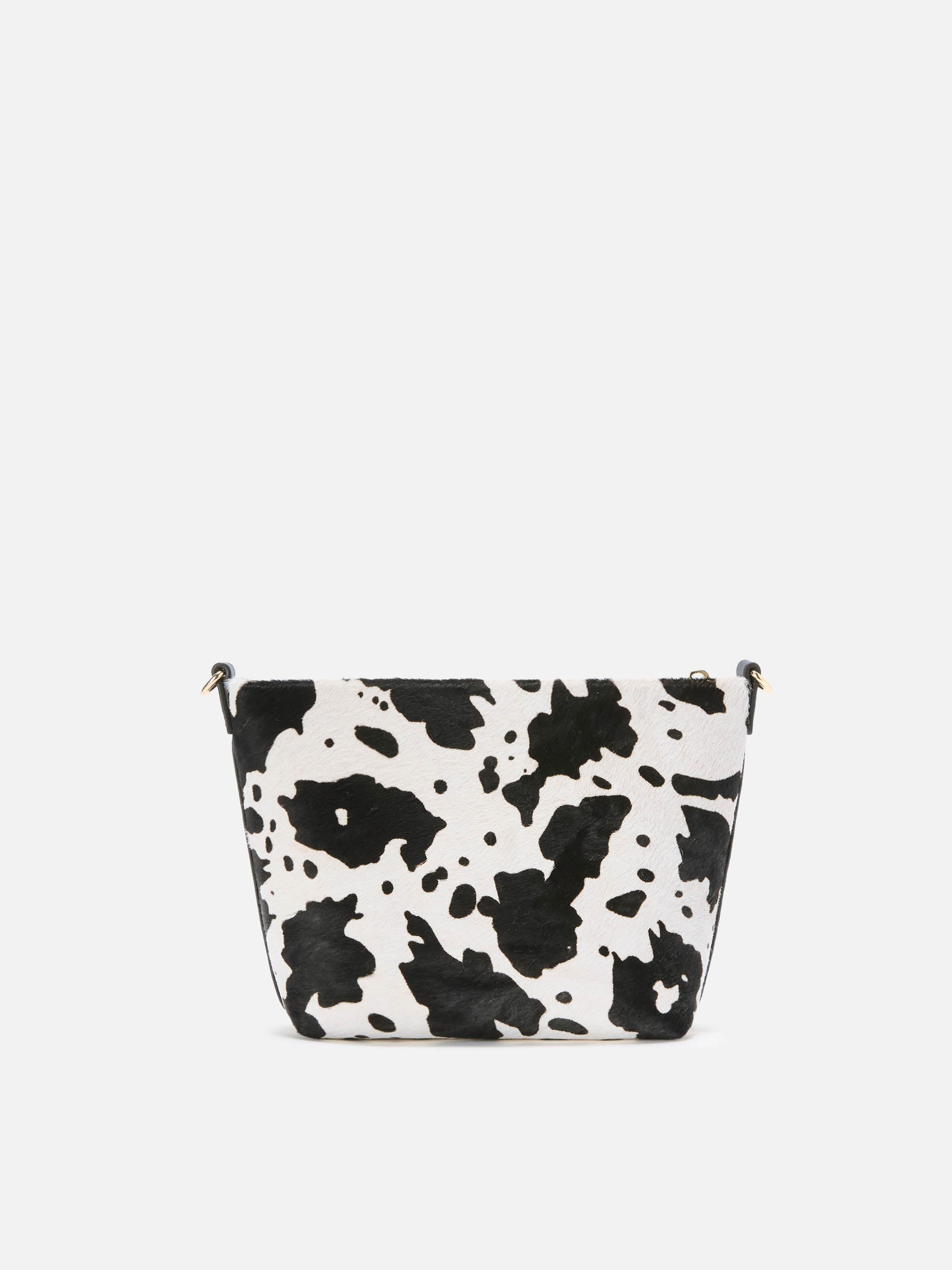 Aline Shoulder Bag Brushed Leather And Cow-Print Calf Hair White