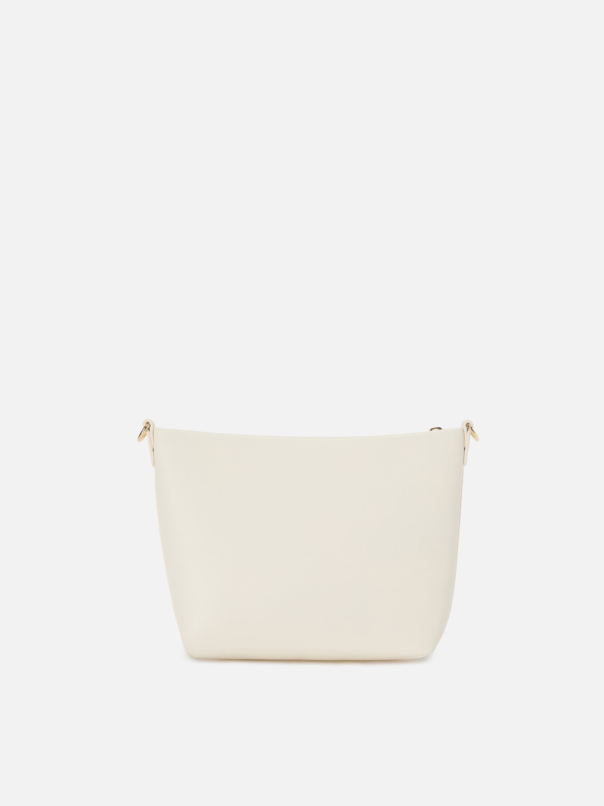 Aline Bag White Smooth Leather With Metal Logo Plaque