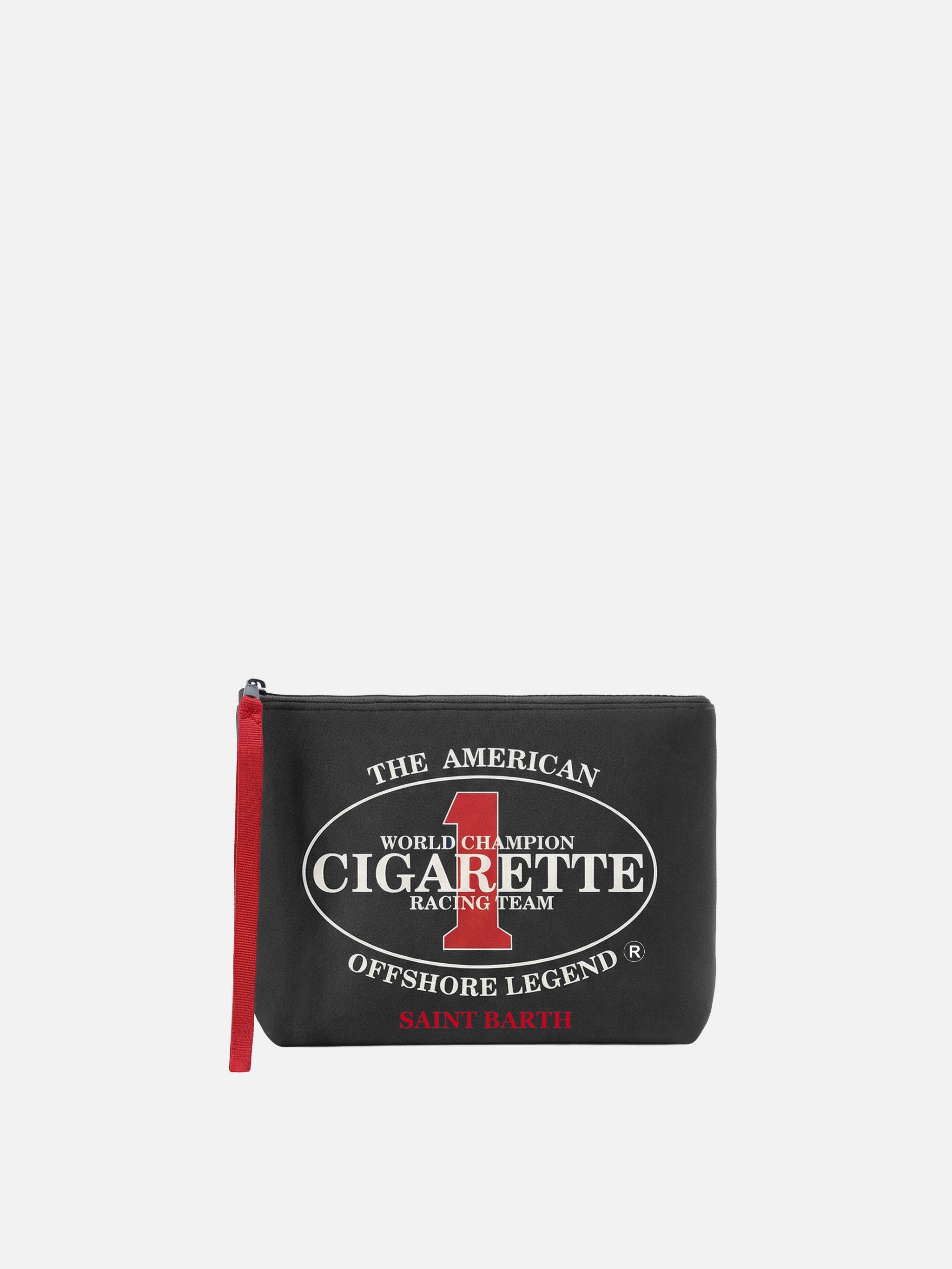 Aline Black Scuba Pouch With Cigarette Racing Team Embroidery | Special Edition Pochette