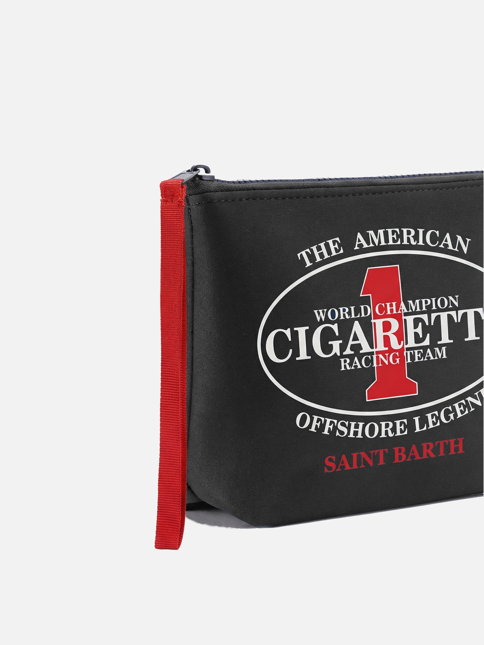 Aline Black Scuba Pouch With Cigarette Racing Team Embroidery | Special Edition Pochette