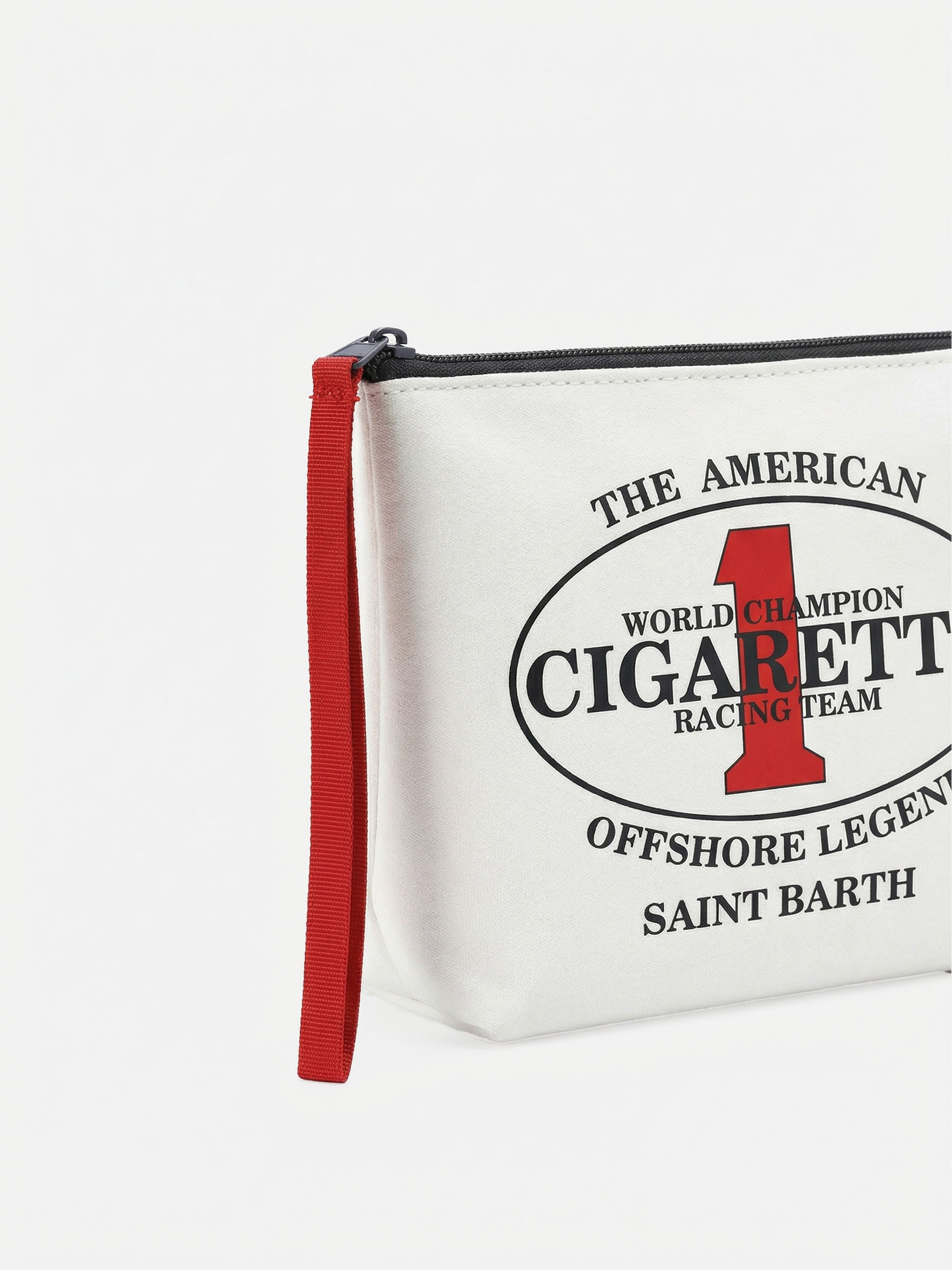 Aline White Scuba Pouch With Cigarette Racing Team Embroidery | Special Edition Pochette