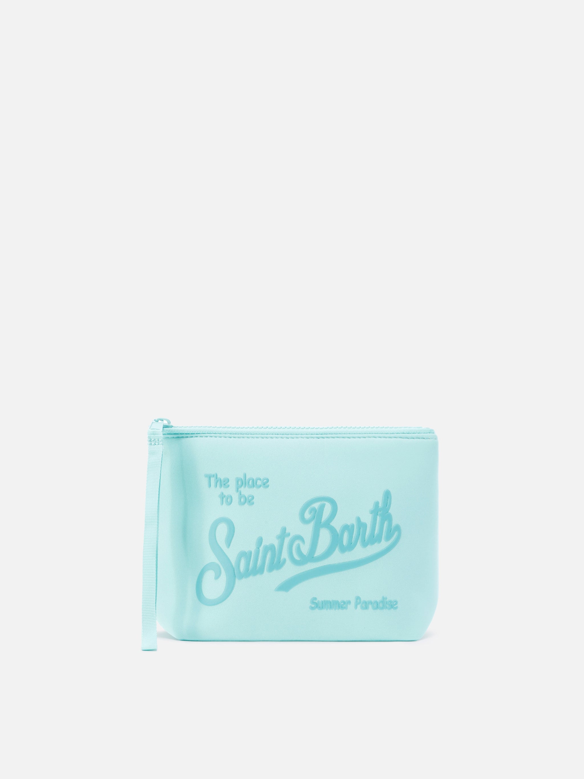 Aline Scuba Pouch Solid Aqua Green Pochette