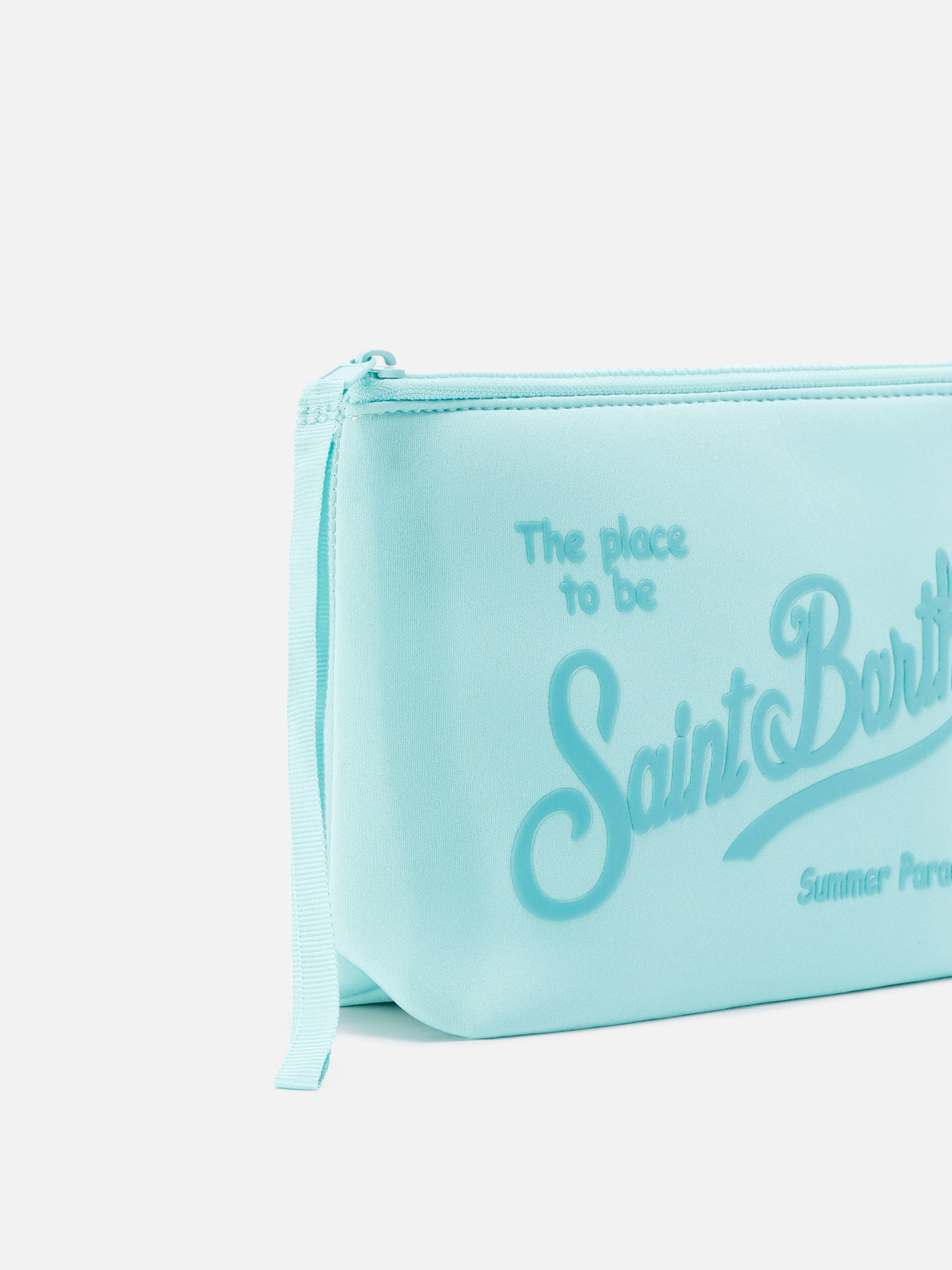 Aline Scuba Pouch Solid Aqua Green Pochette