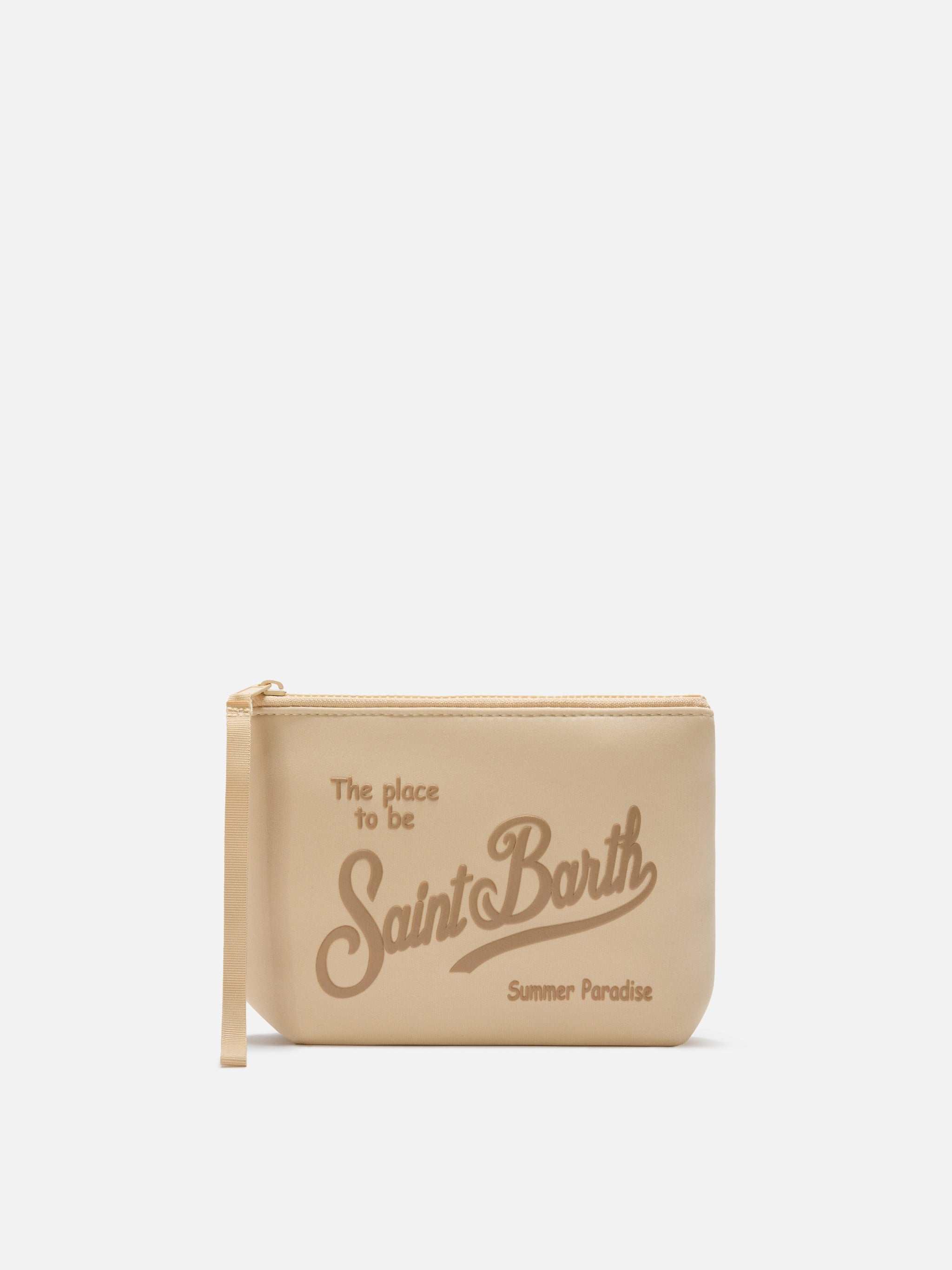 Aline Scuba Pouch Solid Beige Pochette