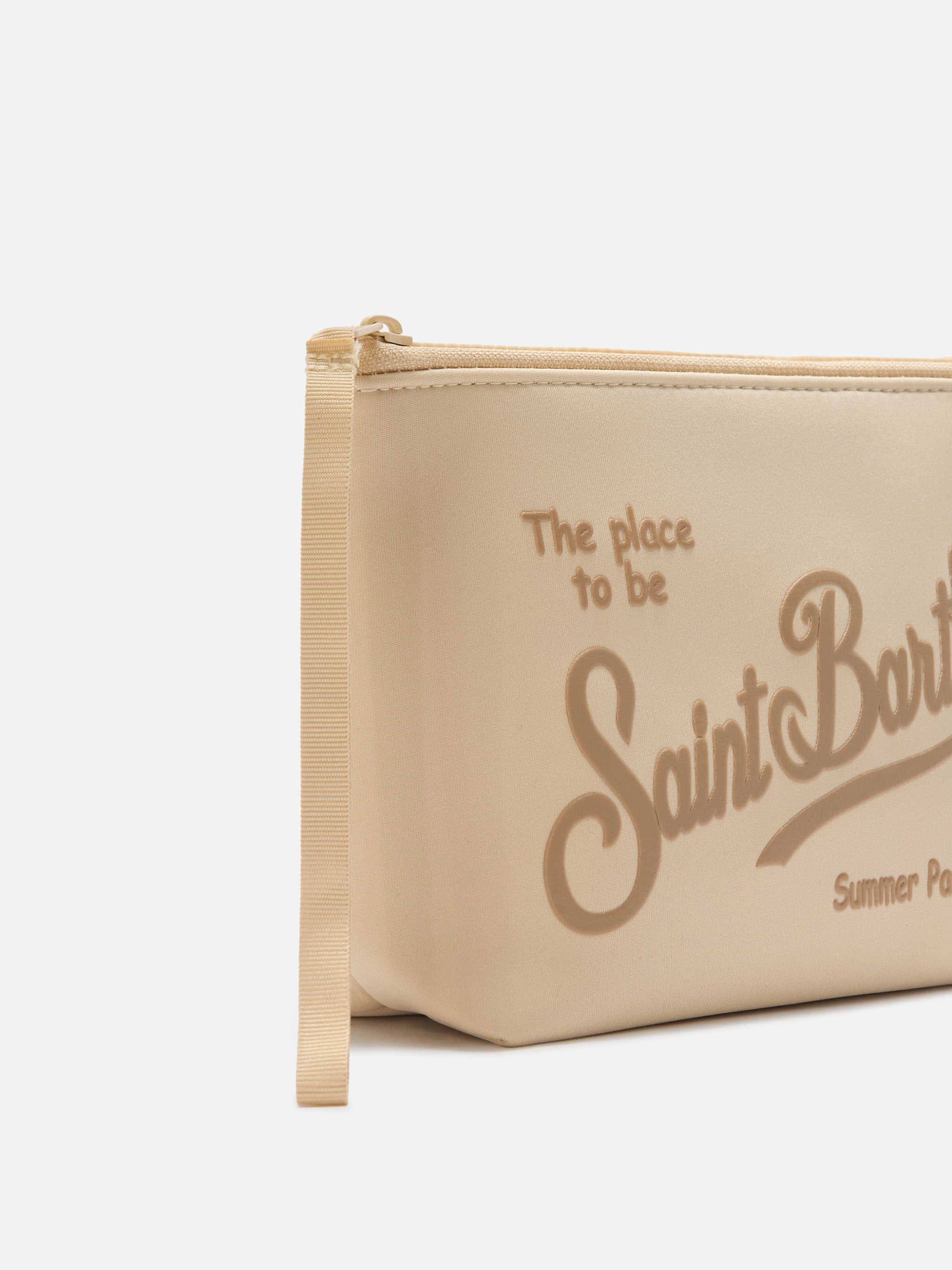 Aline Scuba Pouch Solid Beige Pochette