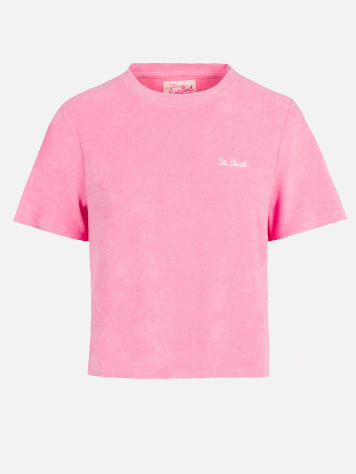 Aleja Pink Terry Cotton T-Shirt