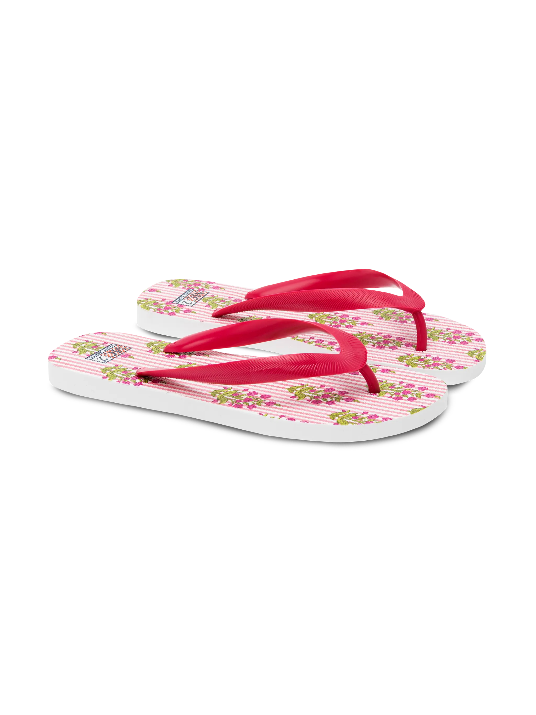 Alma Flip Flops With Flower Print Pink Flop