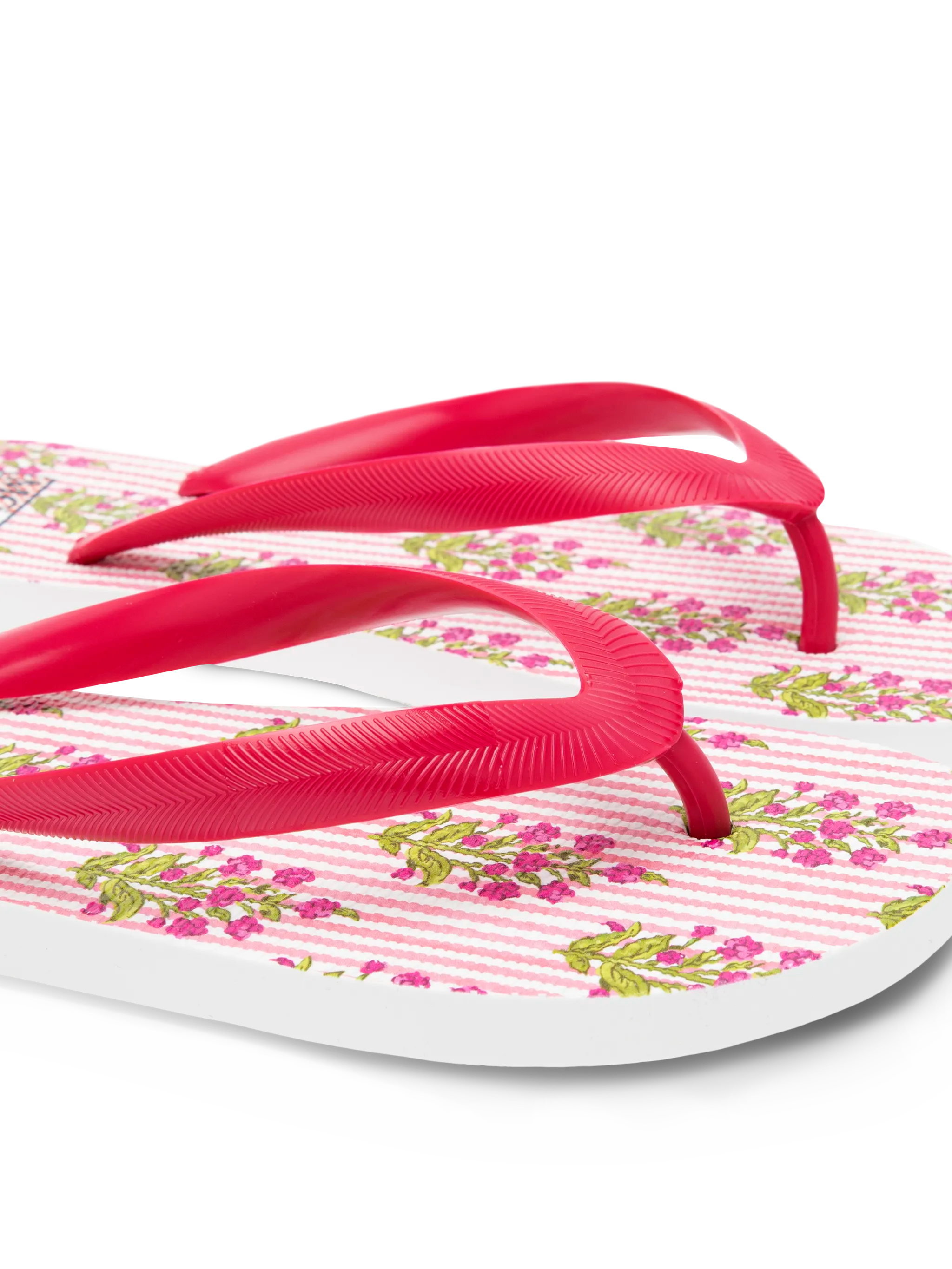 Alma Flip Flops With Flower Print Pink Flop