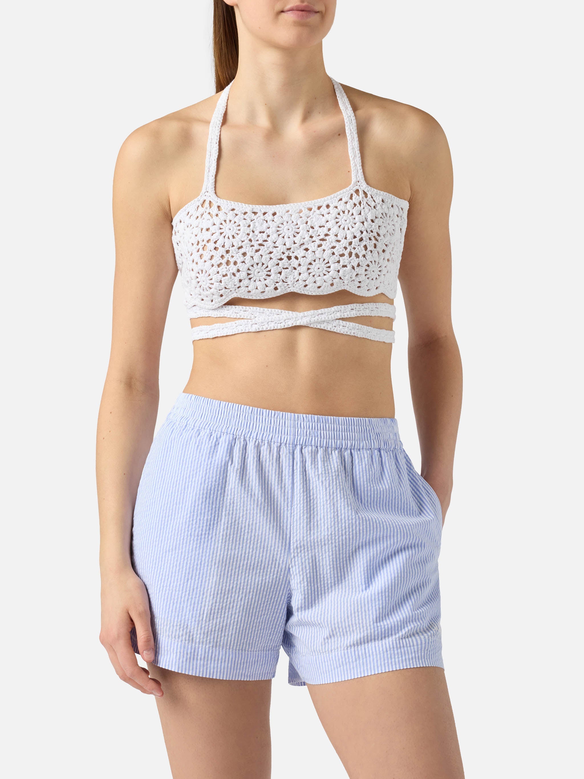 Handmade Crochet Flower Top Alanis White