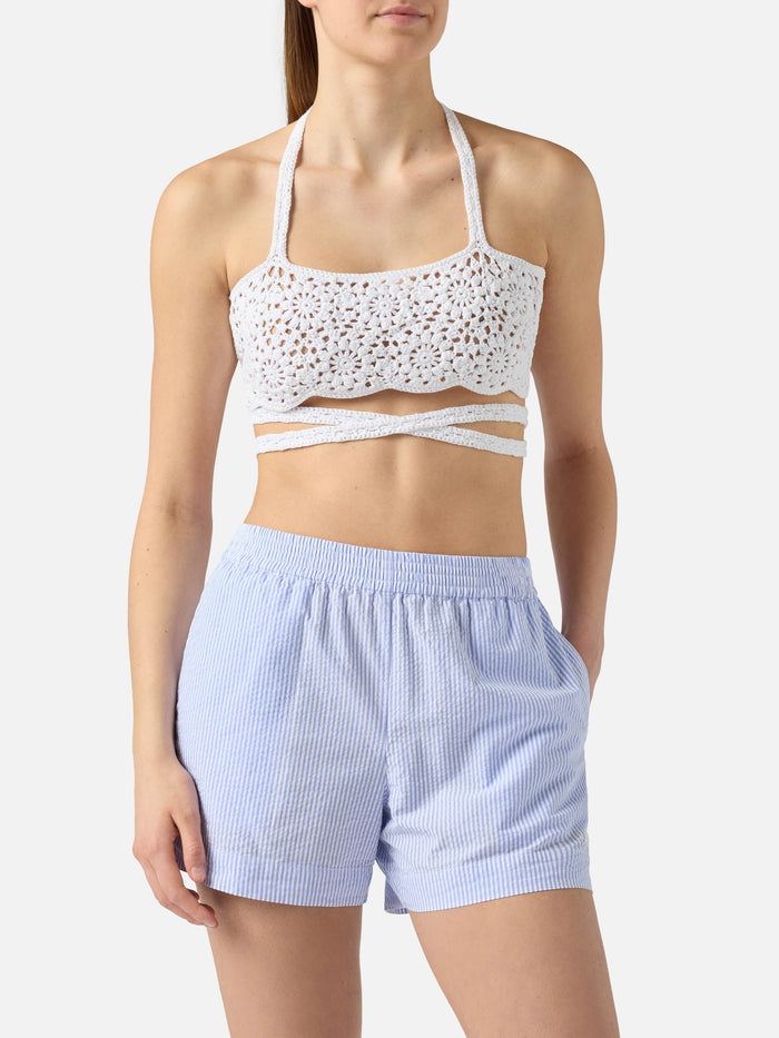 Handmade Crochet Flower Top Alanis White
