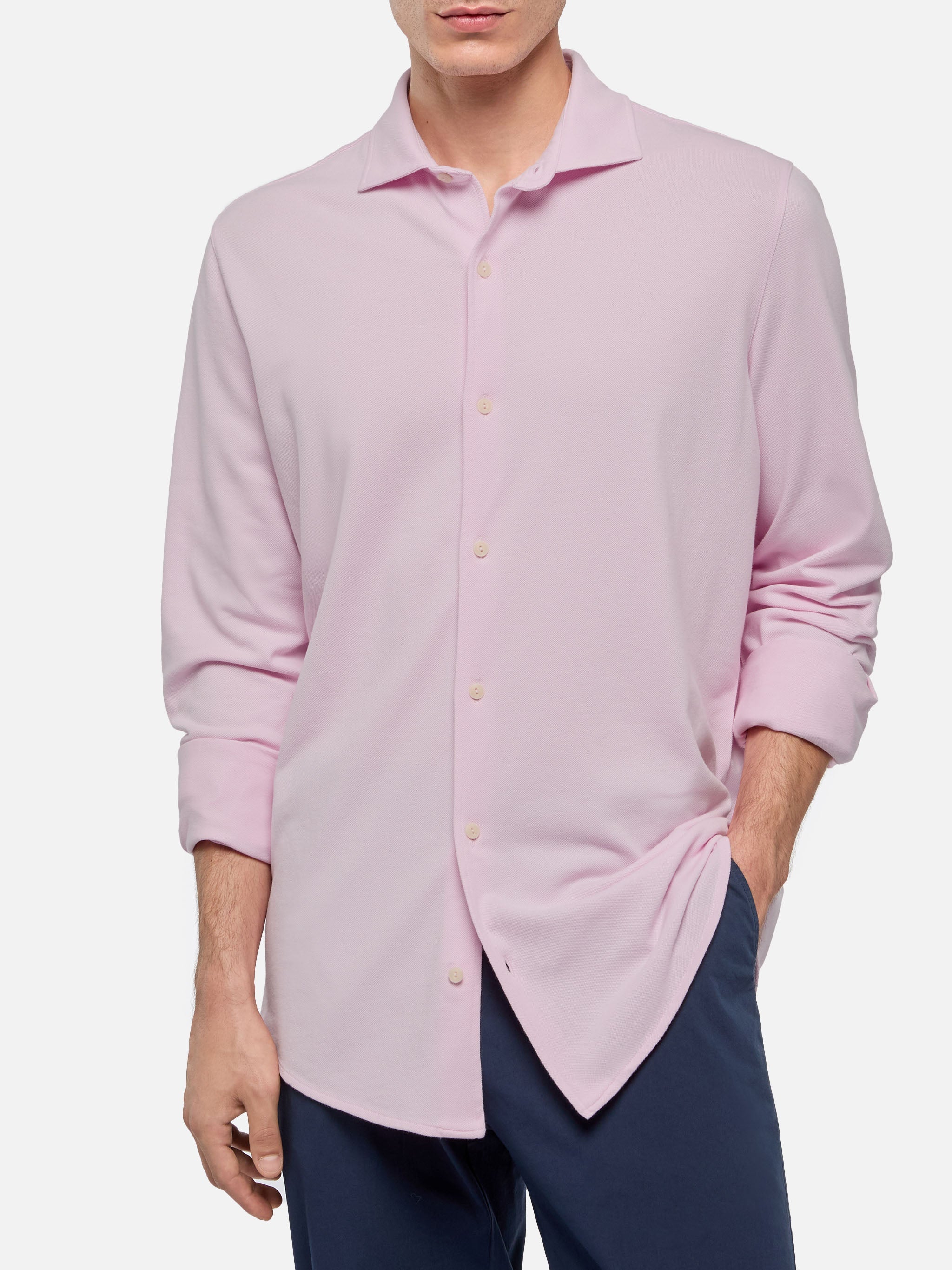 Amalfi Pink Jersey Piquet Shirt __single__