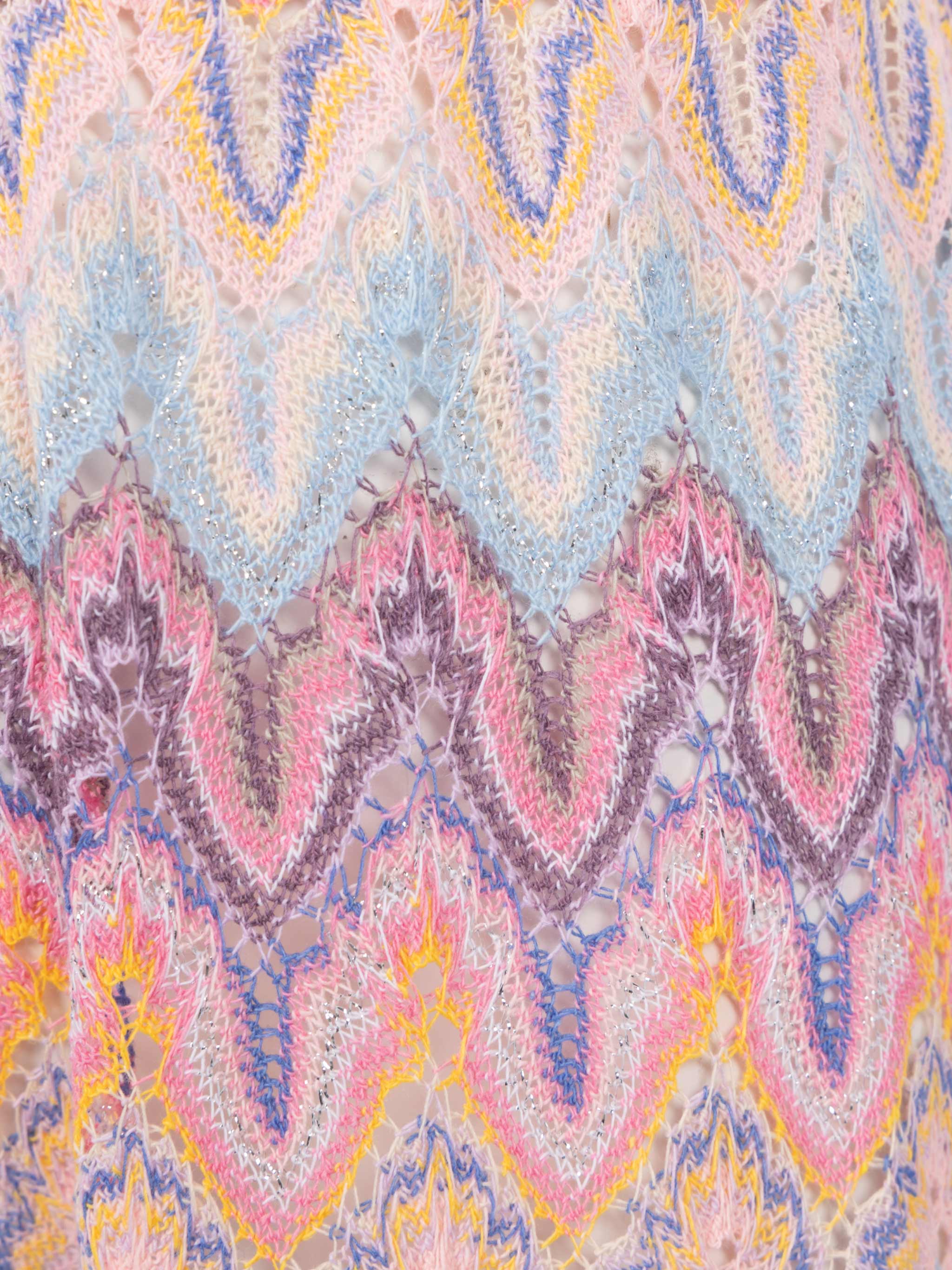 Amalia Jr Raschel Knit Wide-Leg Pink Trousers Pant