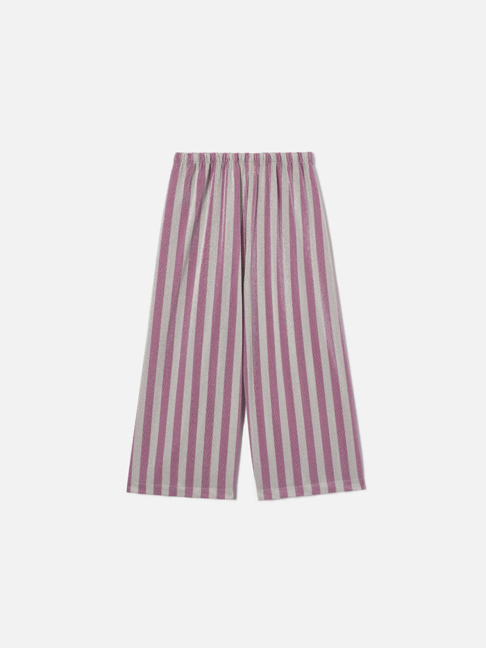 Amalia Jr Lurex Pants With Pink And Silver Stripes