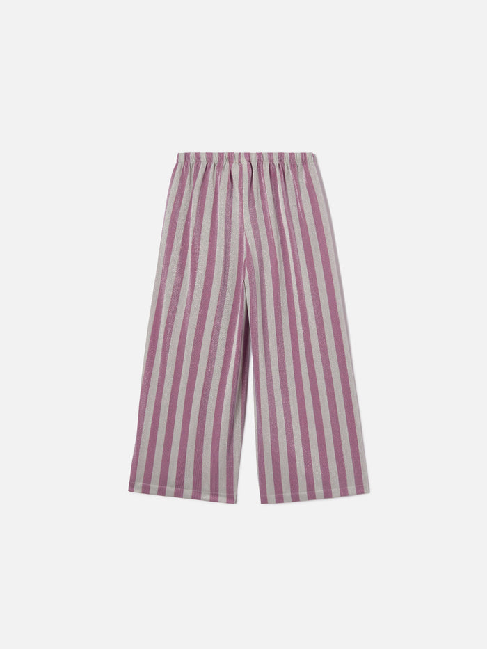 Amalia Jr Lurex Pants With Pink And Silver Stripes
