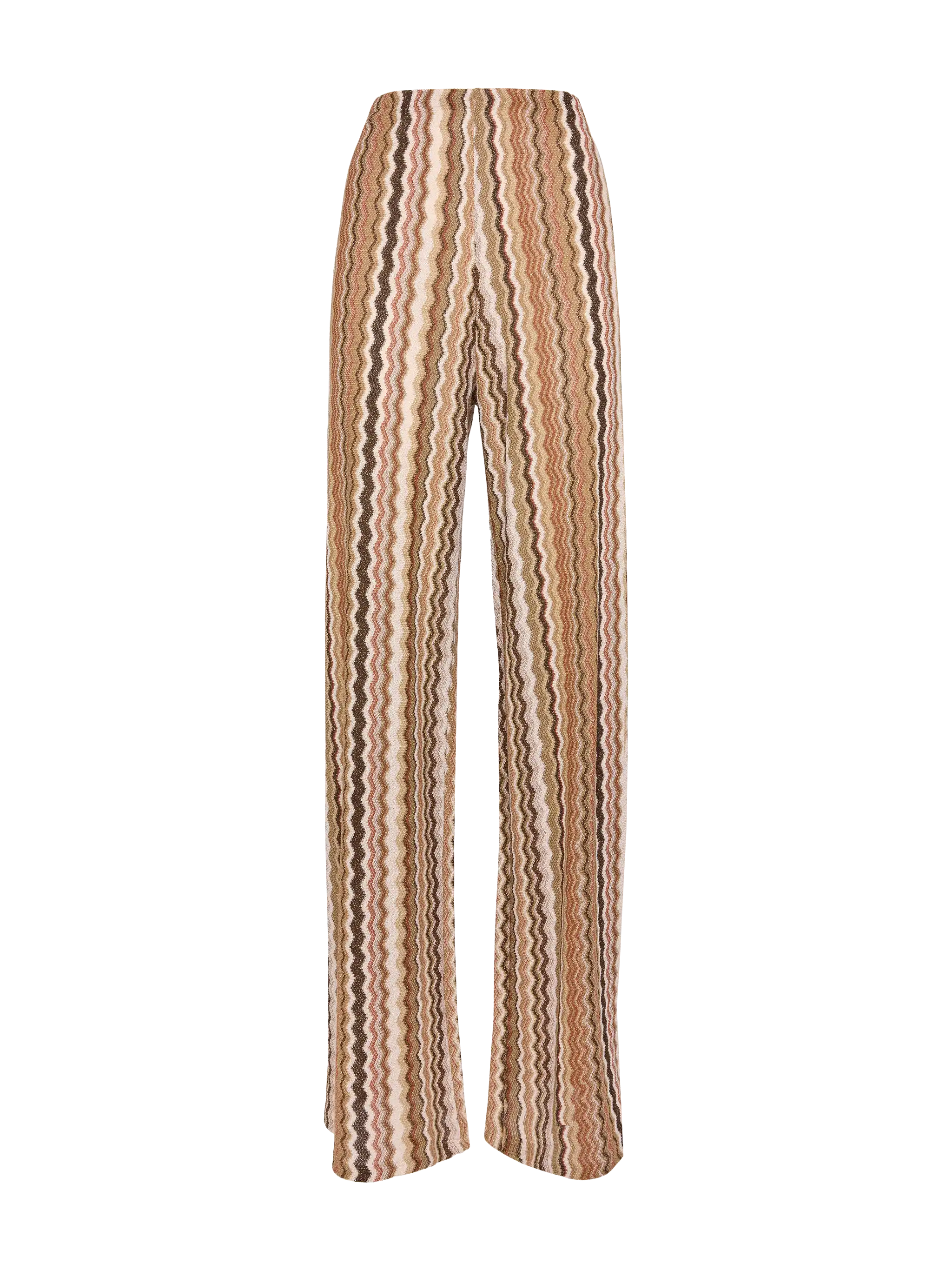 Amalia Wide-Leg Trousers Raschel Knit Brown Pant