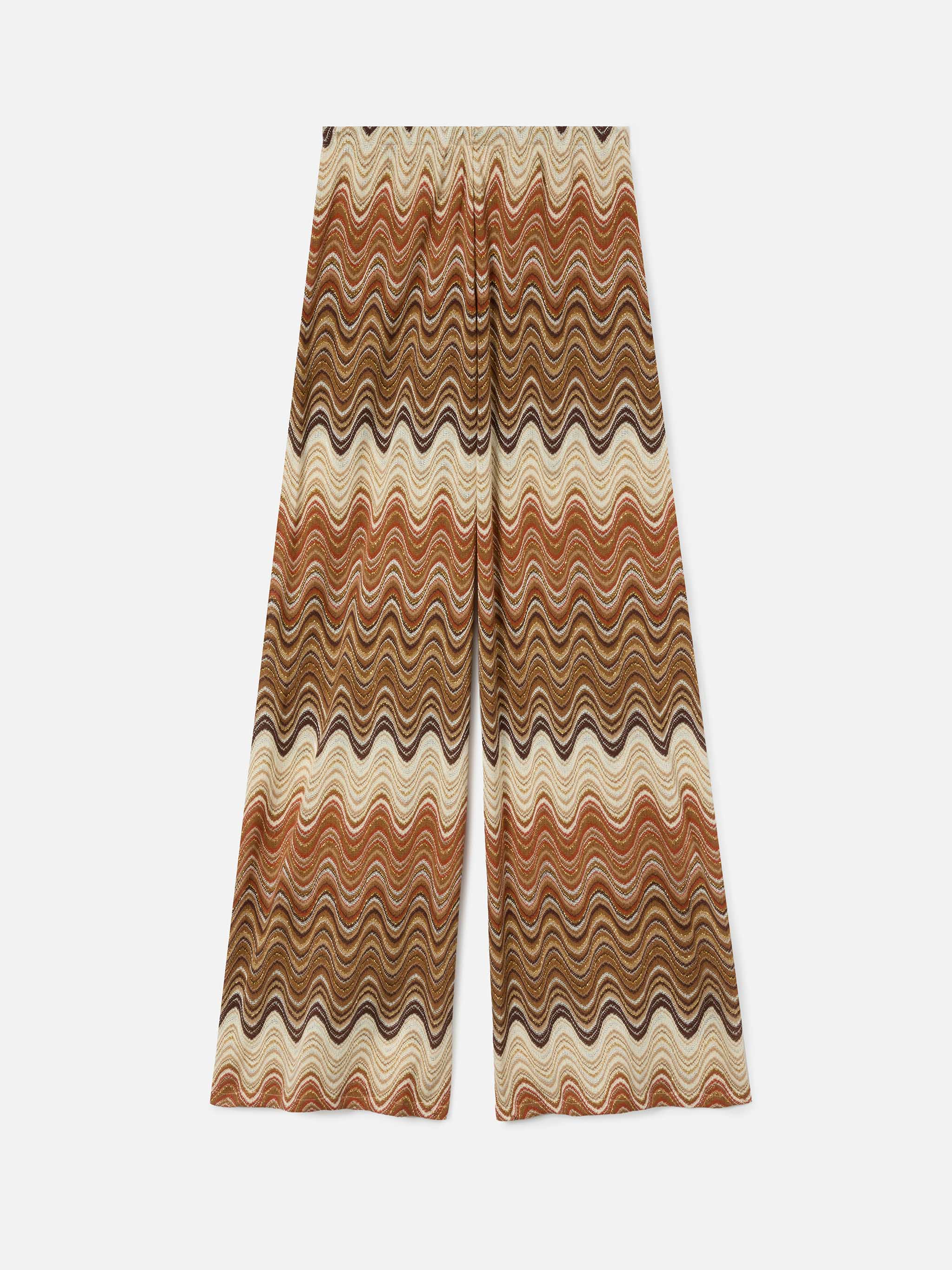 Brown Amalia Degradé Raschel Long Trousers Pant