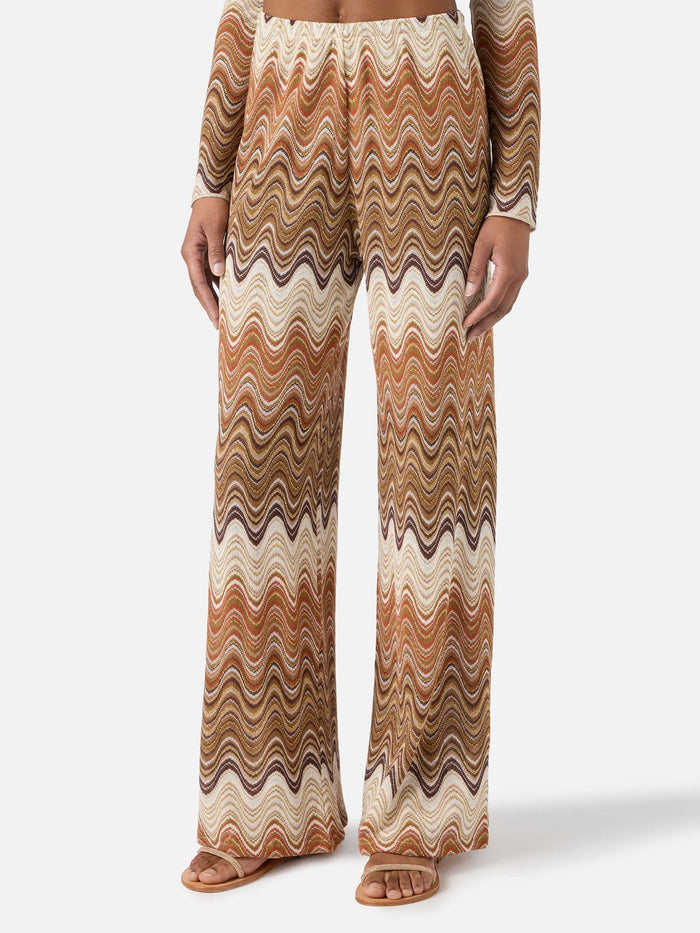 Brown Amalia Degradé Raschel Long Trousers Pant