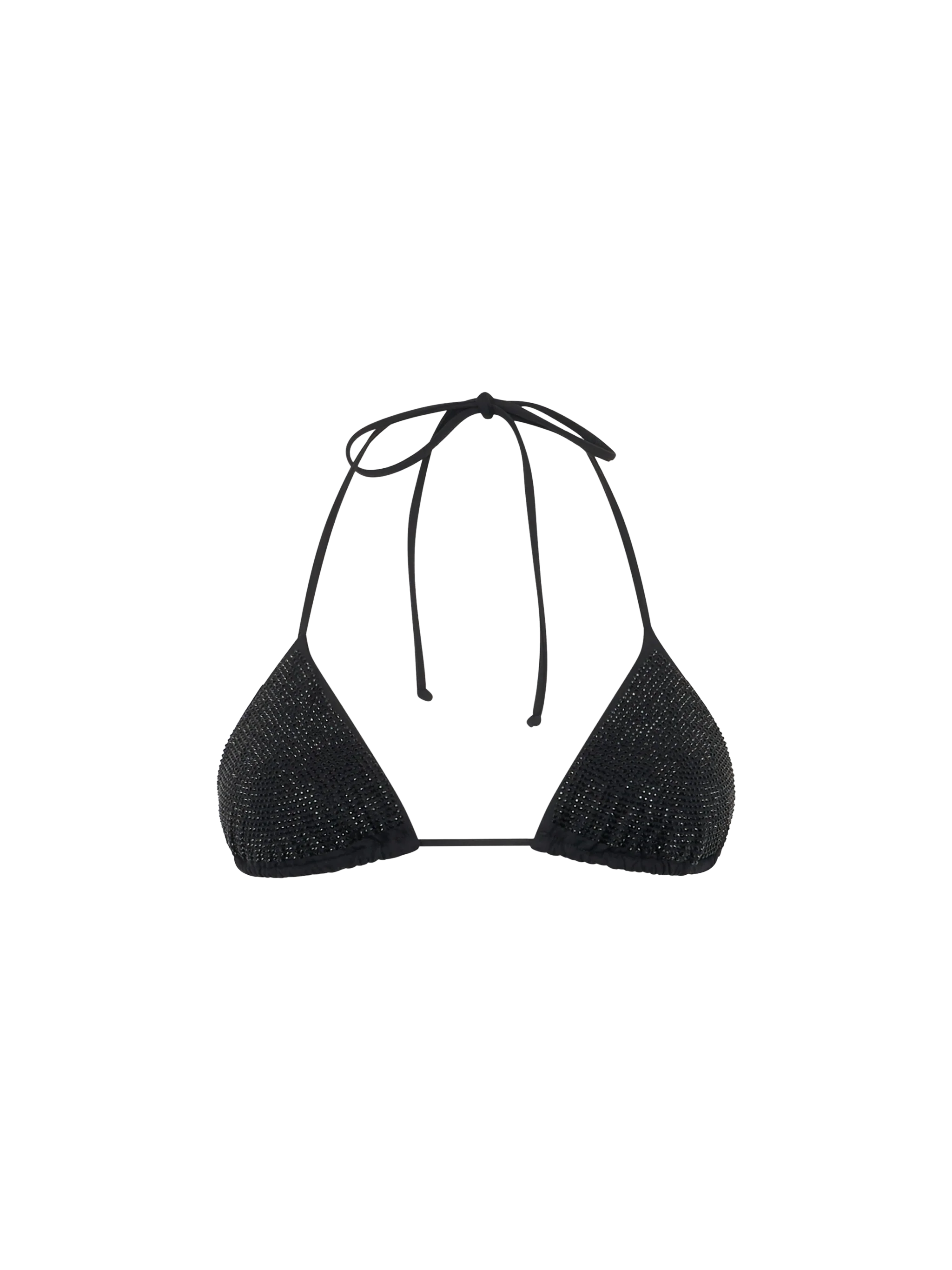 Annabelle Rhinestone Triangle Bikini Top Black