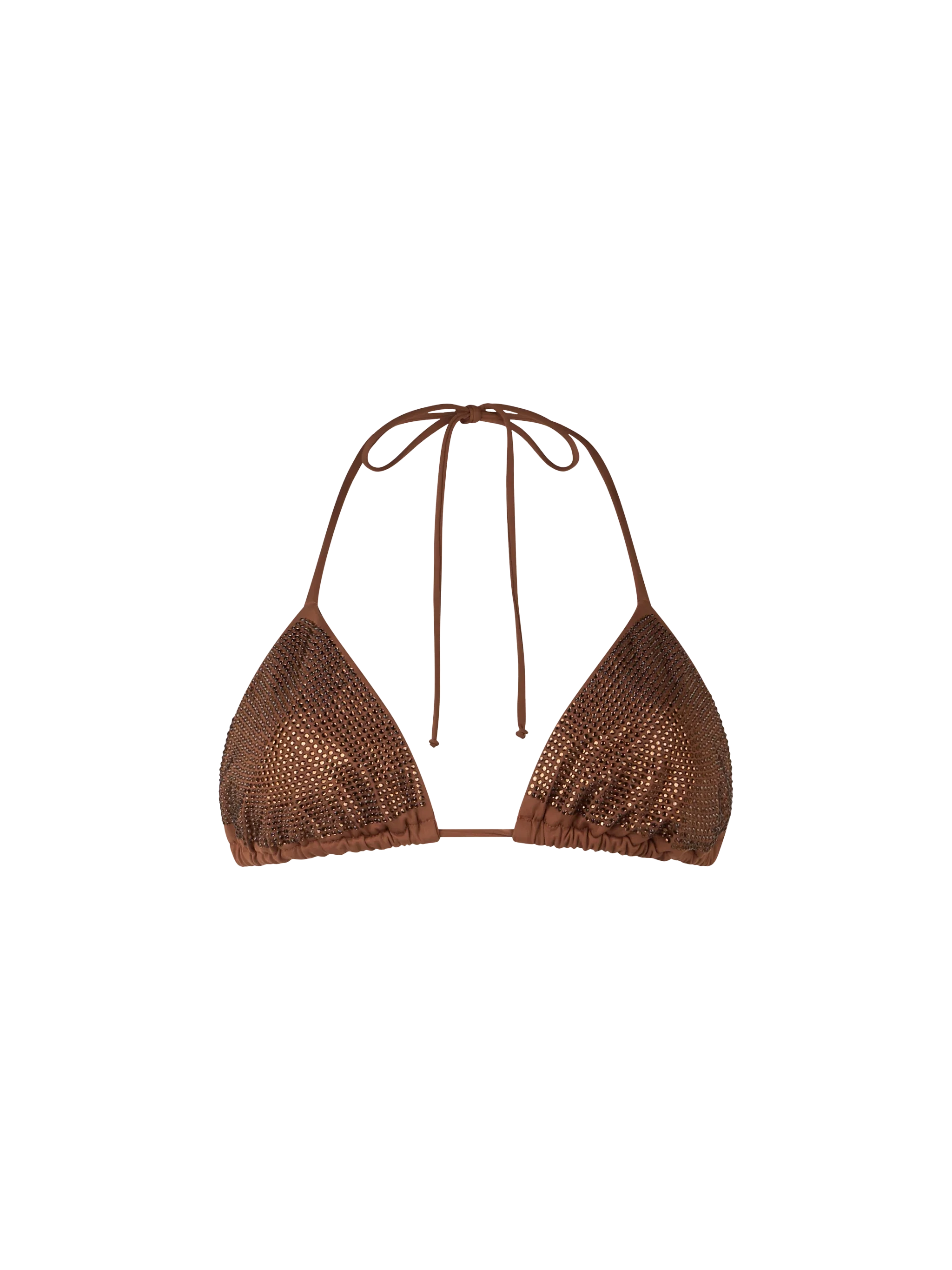 Annabelle Rhinestone Triangle Bikini Top Brown